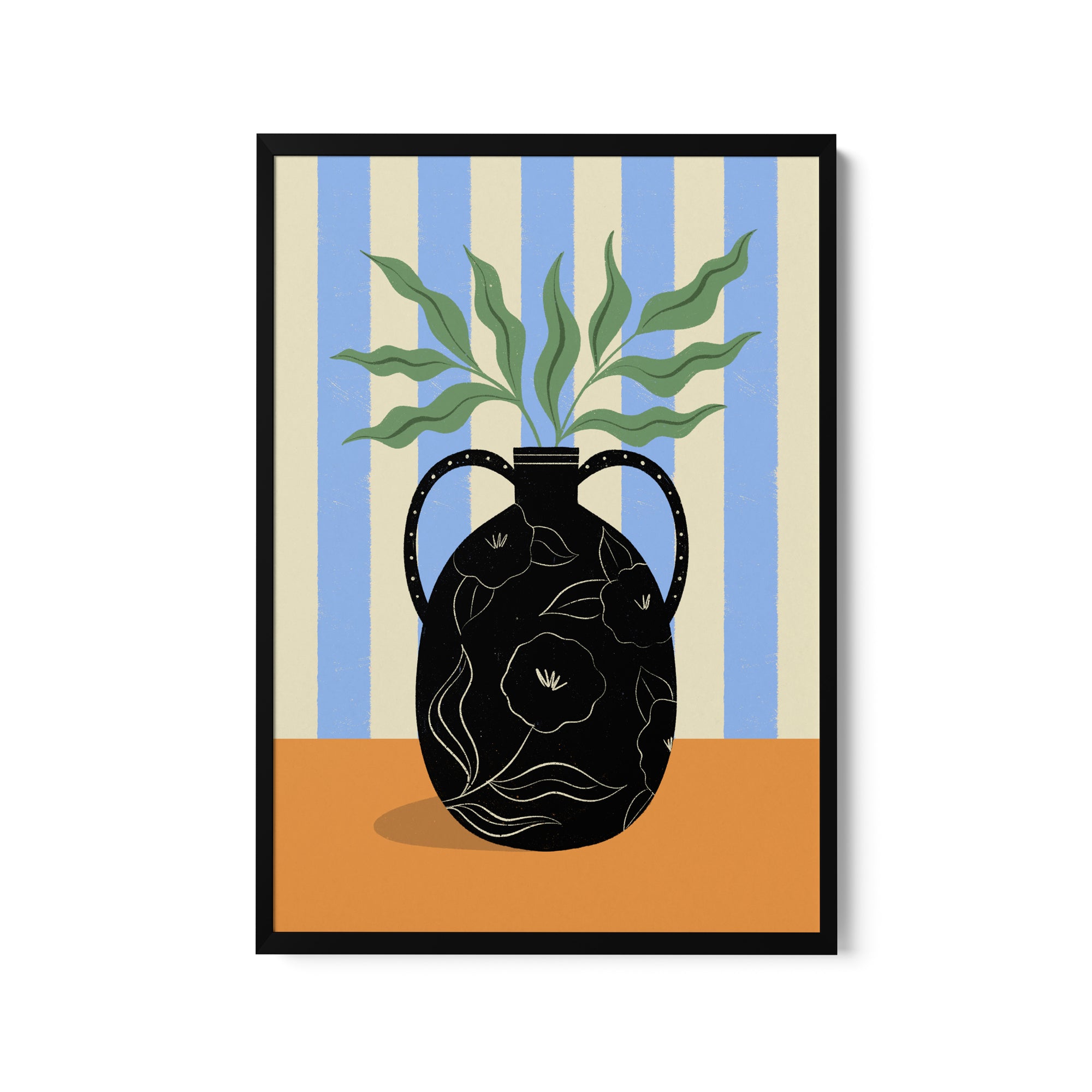 a picture of a vase with a plant in it