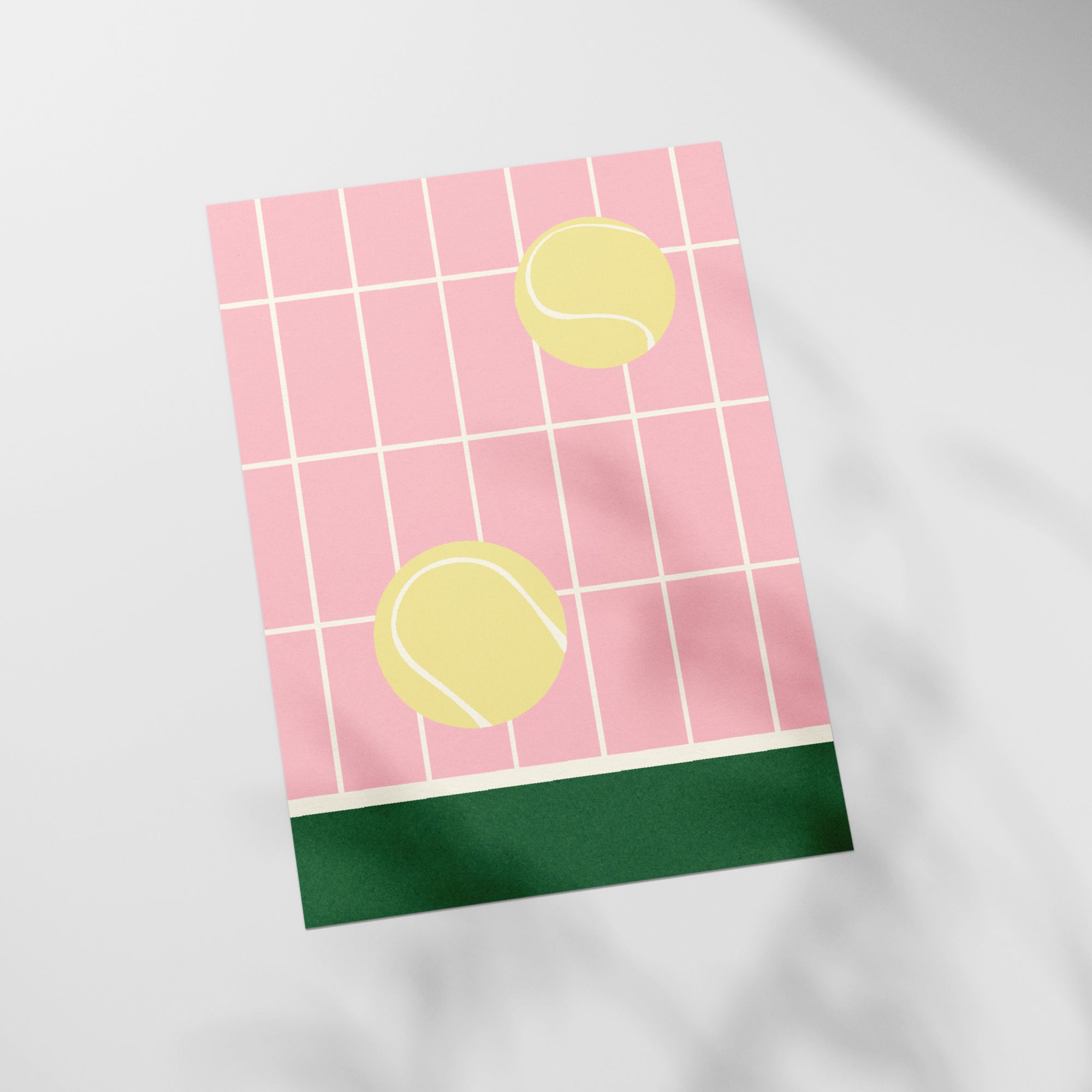 a piece of paper with a picture of a tennis ball on it