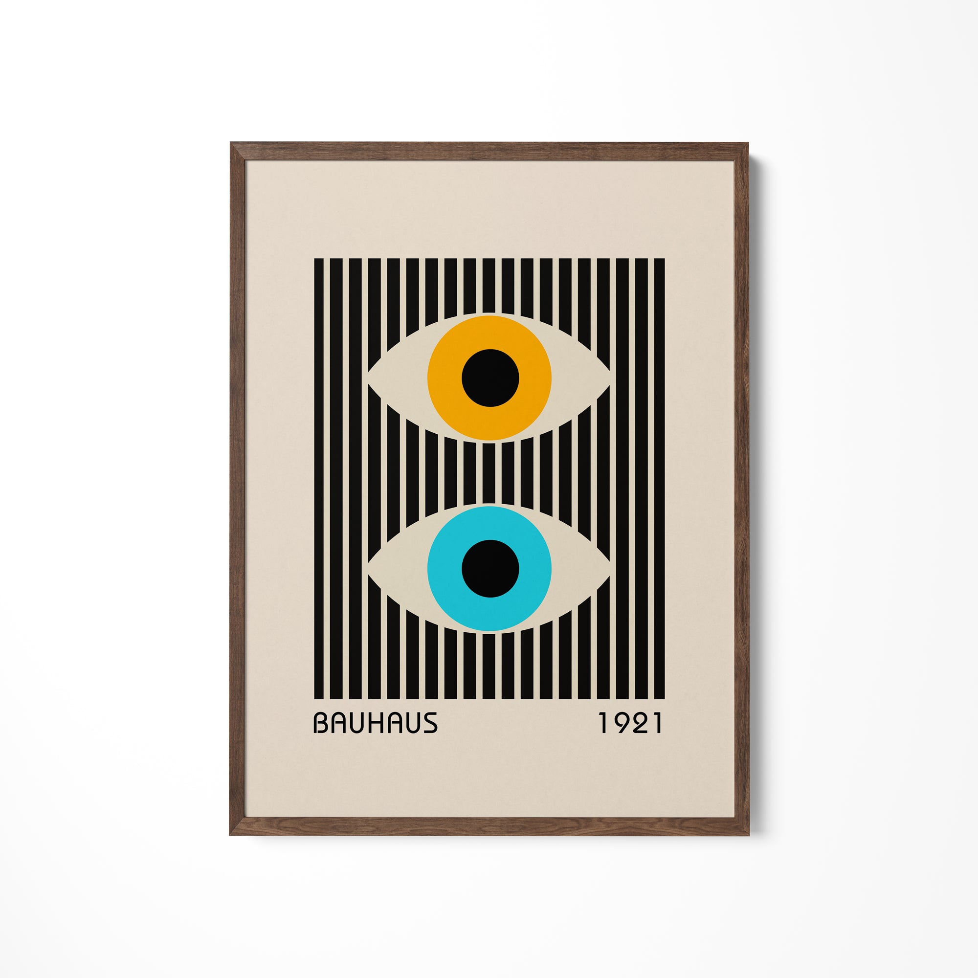 a picture of an eye on a wall