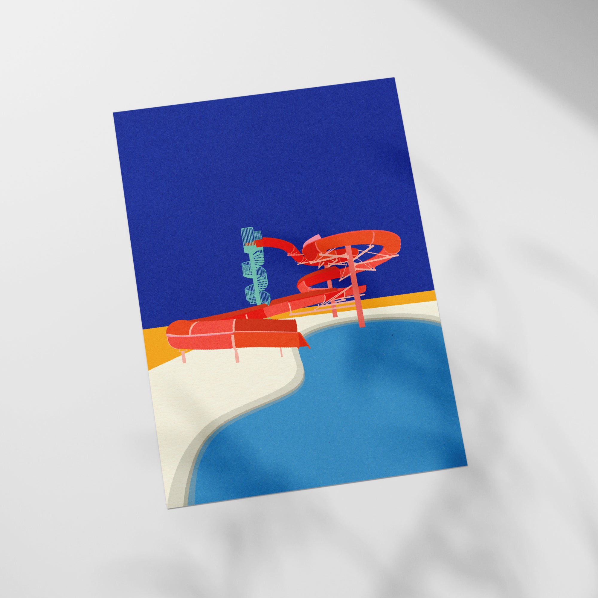 a picture of a beach with a lifeguard tower