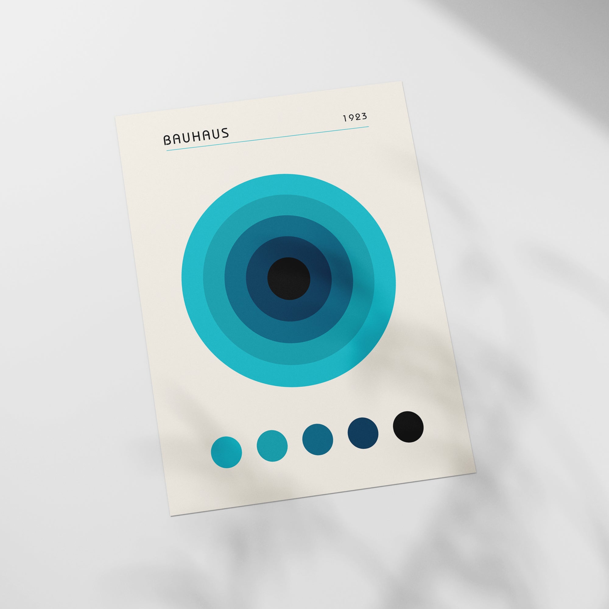 a piece of paper with a blue circle on it