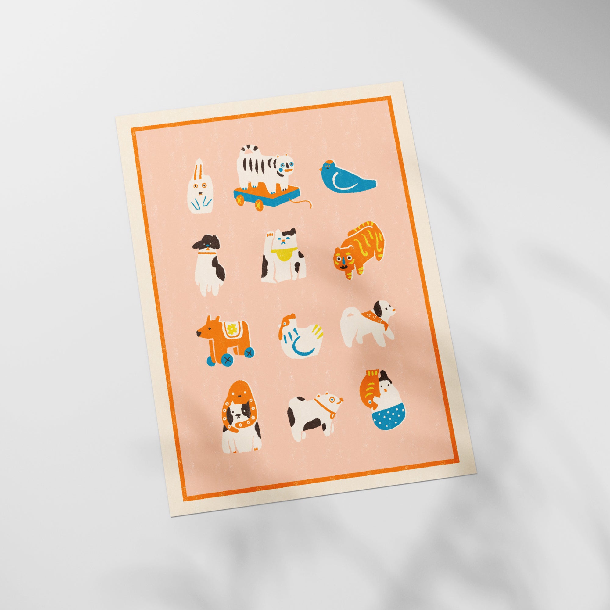 a card with a bunch of animals on it