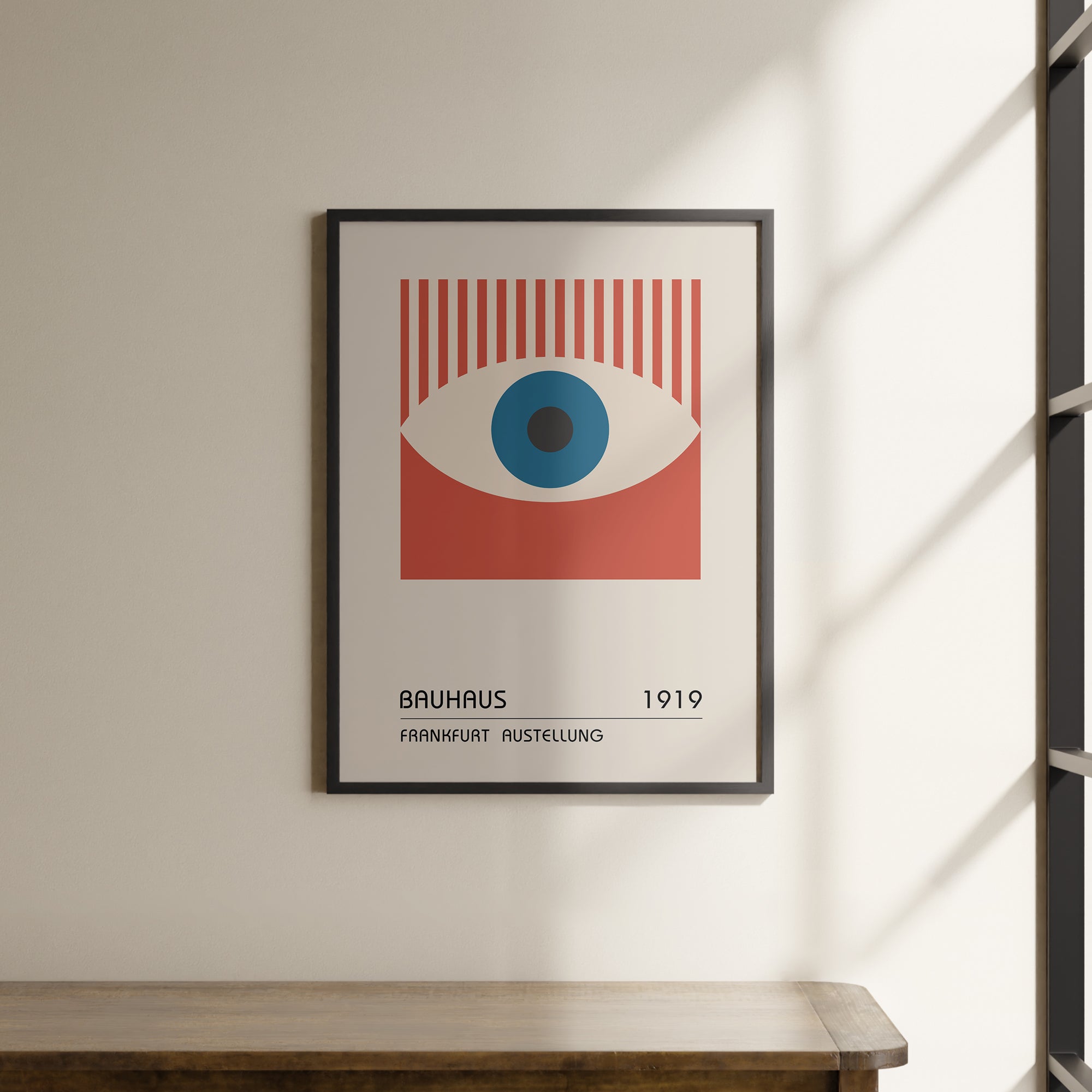 a picture hanging on the wall of a room