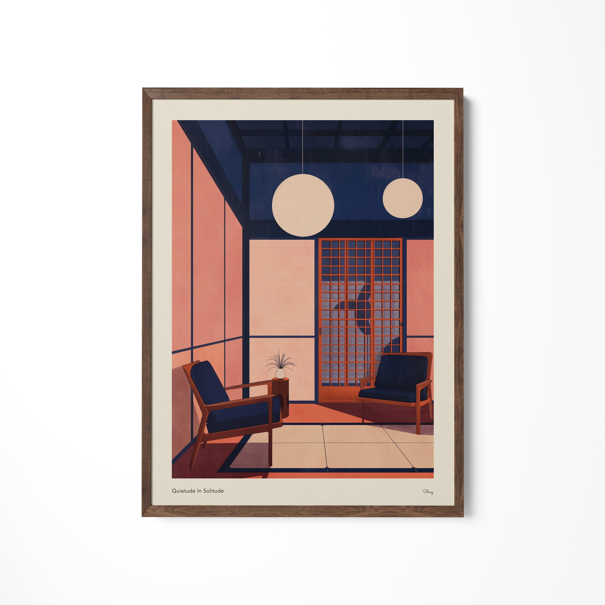 a picture of a room with two chairs