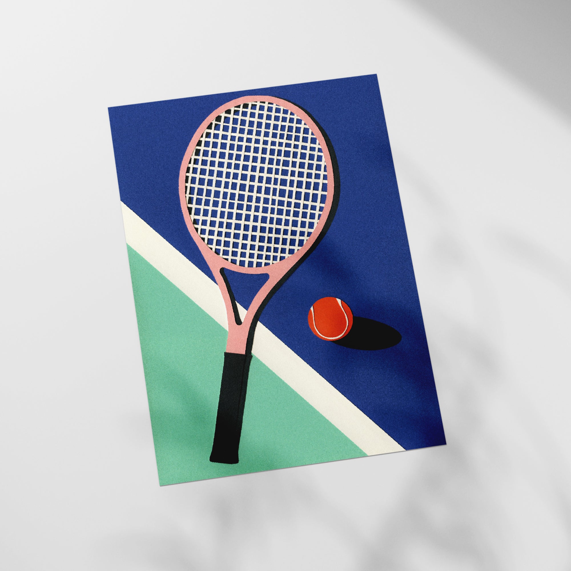 a paper cut out of a tennis racket and ball