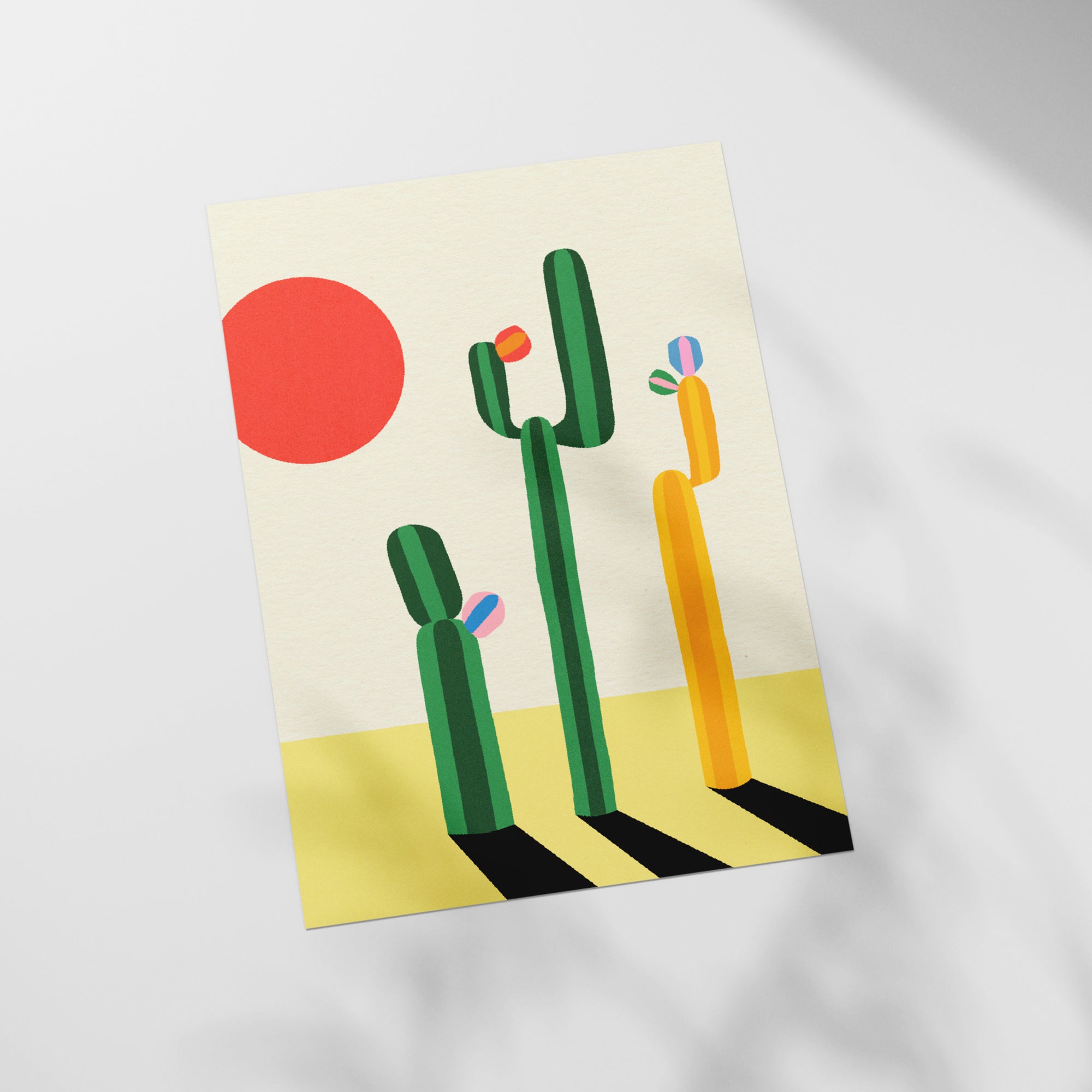 a piece of paper that has a picture of a cactus on it