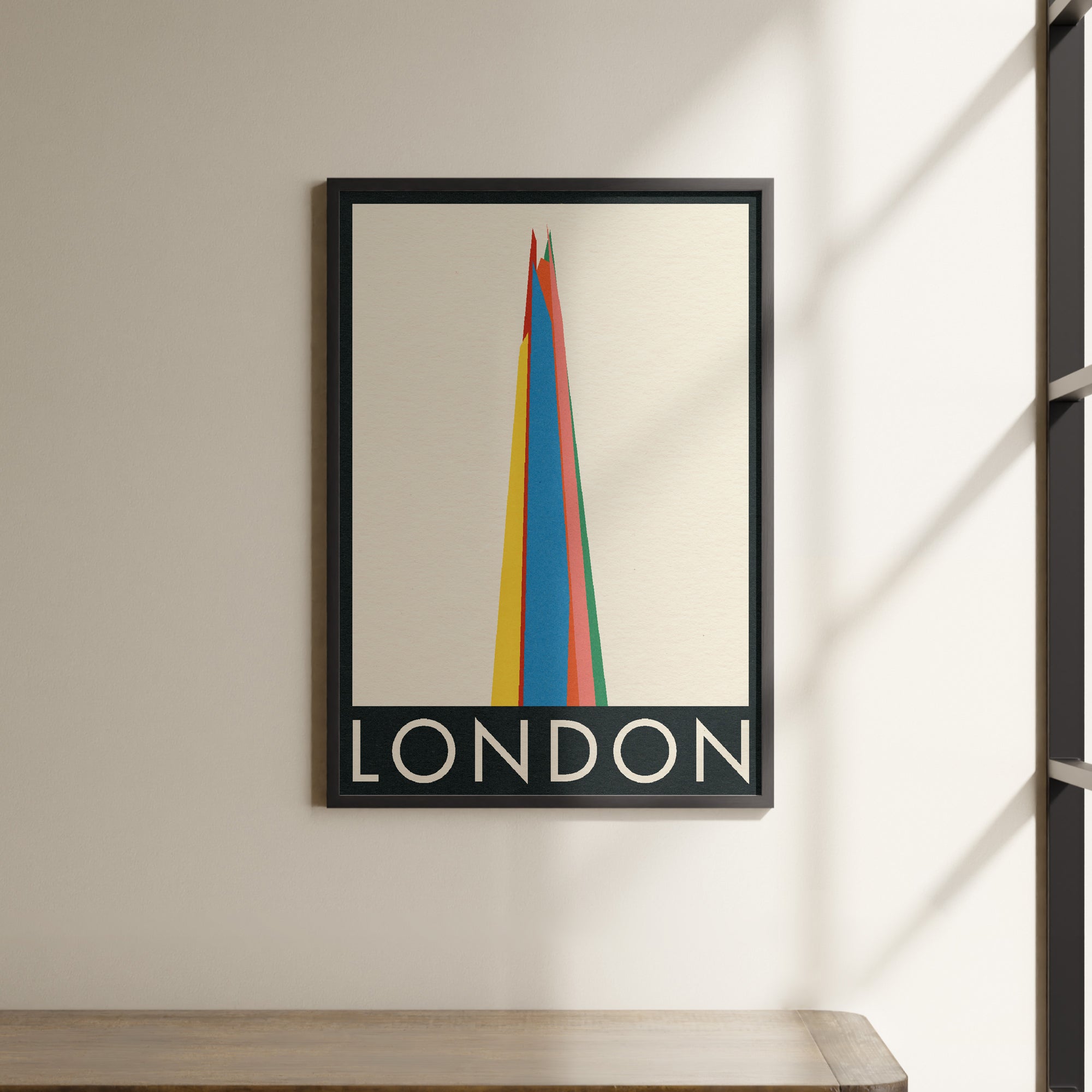 a picture hanging on the wall of a room