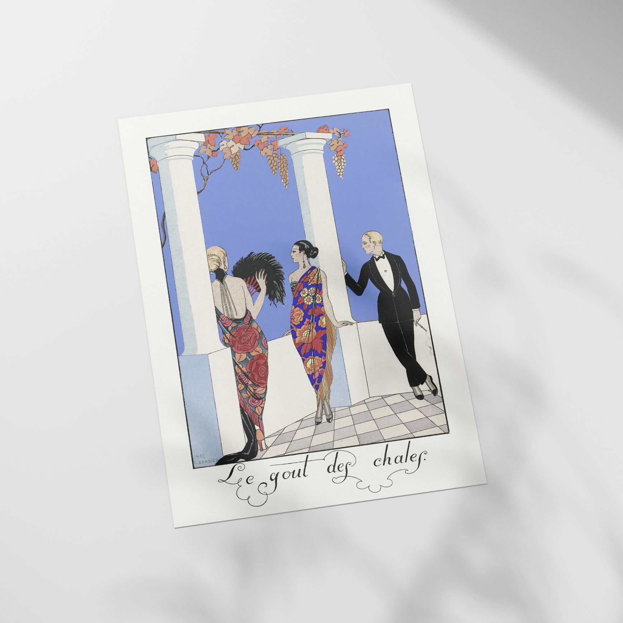 a card with a picture of a man and a woman