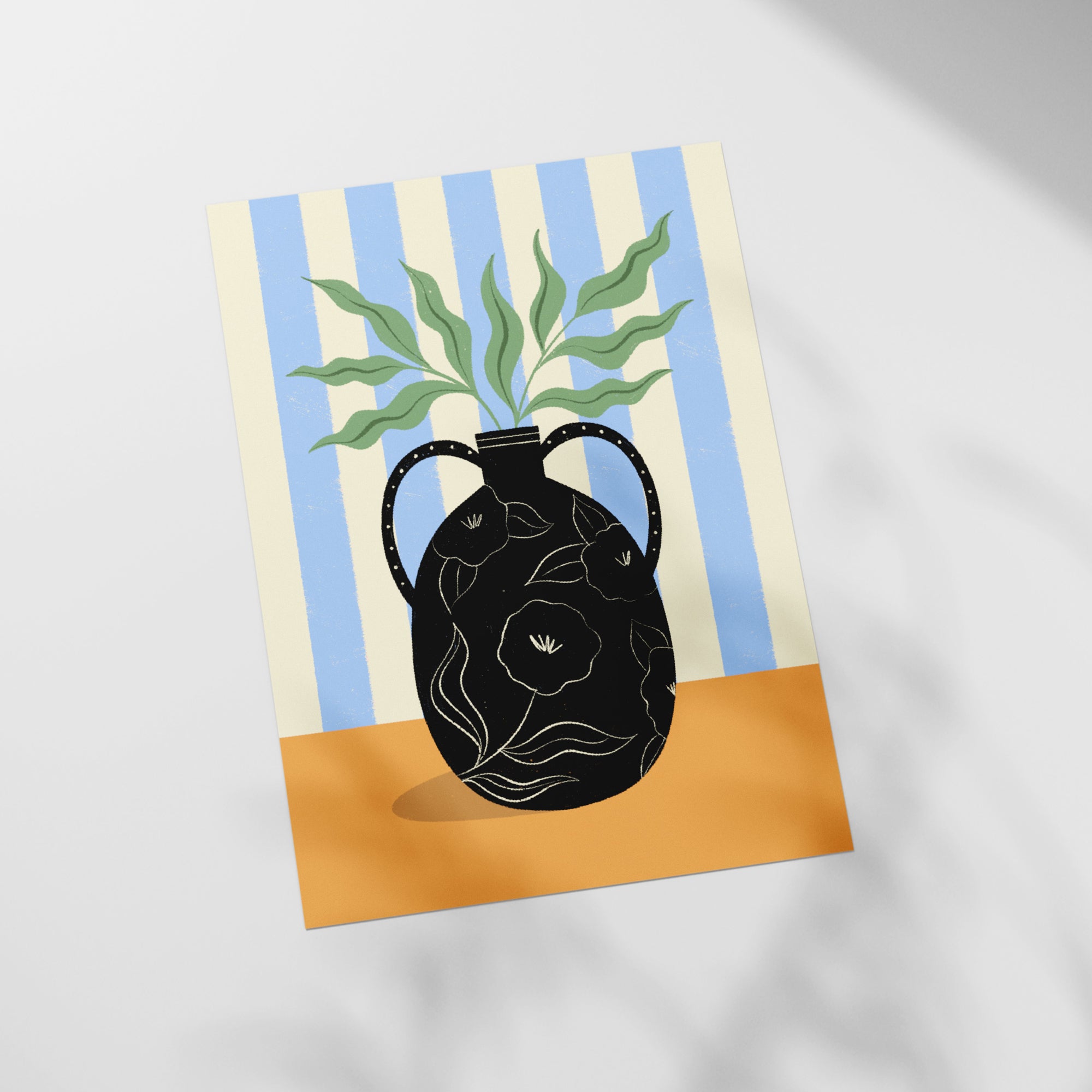 a picture of a vase with a plant in it
