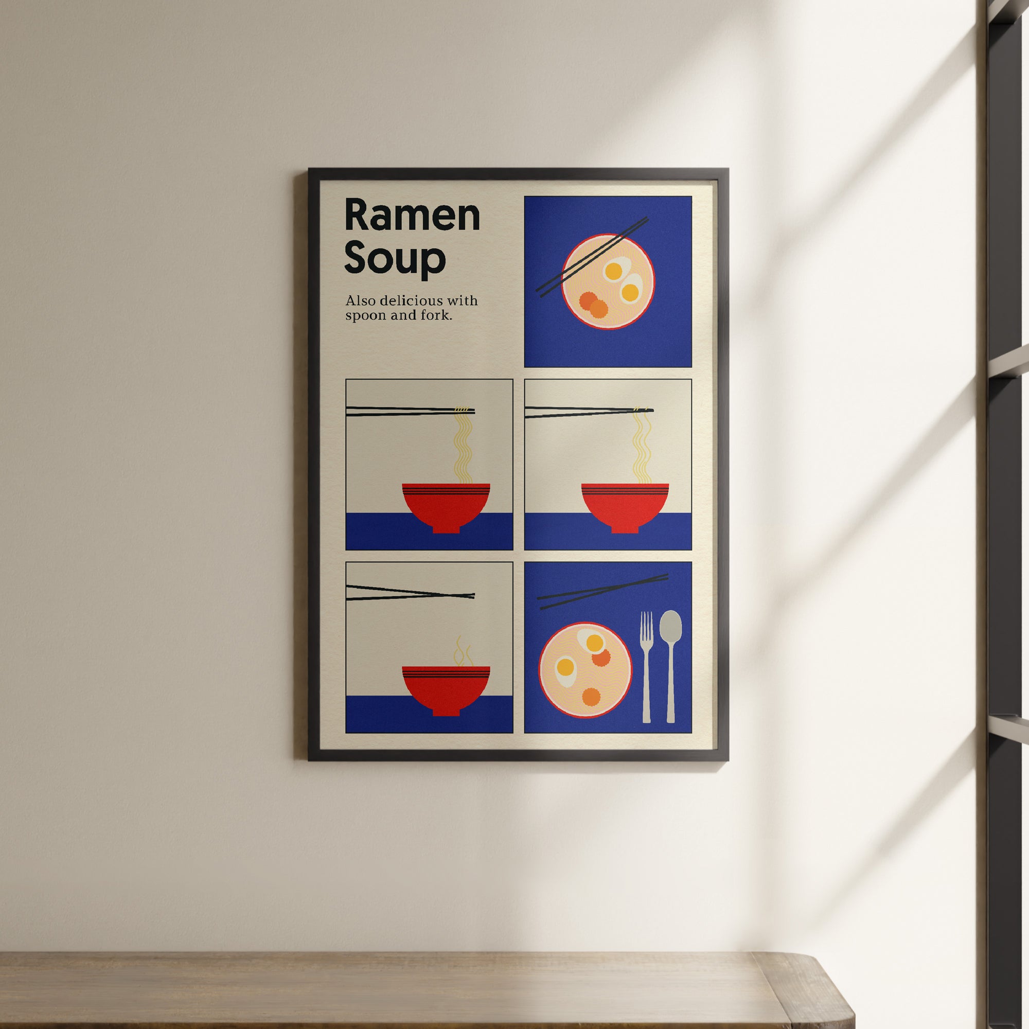 a picture of a poster hanging on a wall