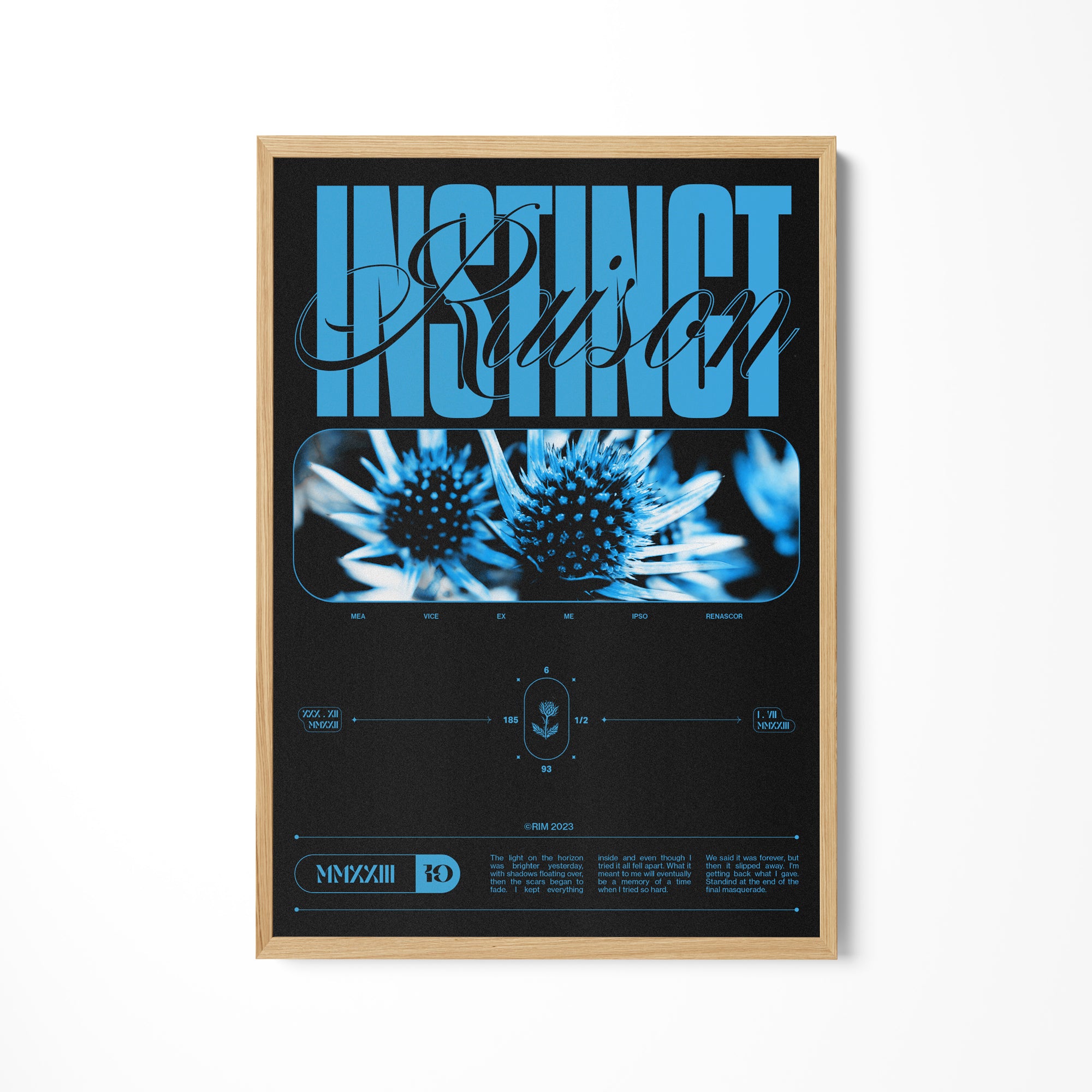 a poster hanging on the wall of a room