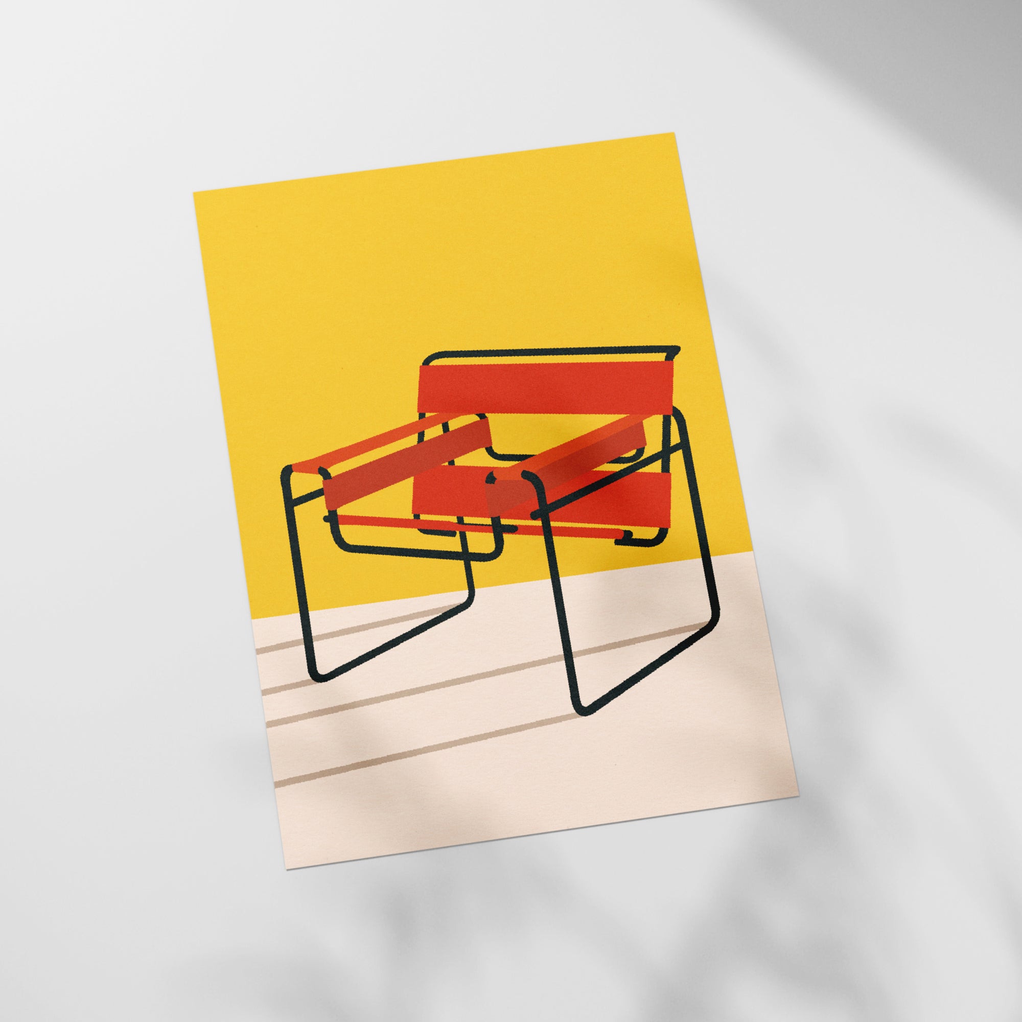 a piece of paper with a picture of a chair on it