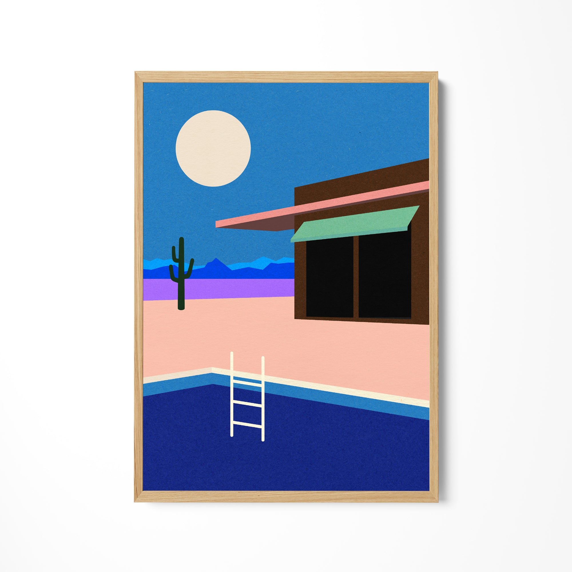 a picture of a house with a pool and a cactus