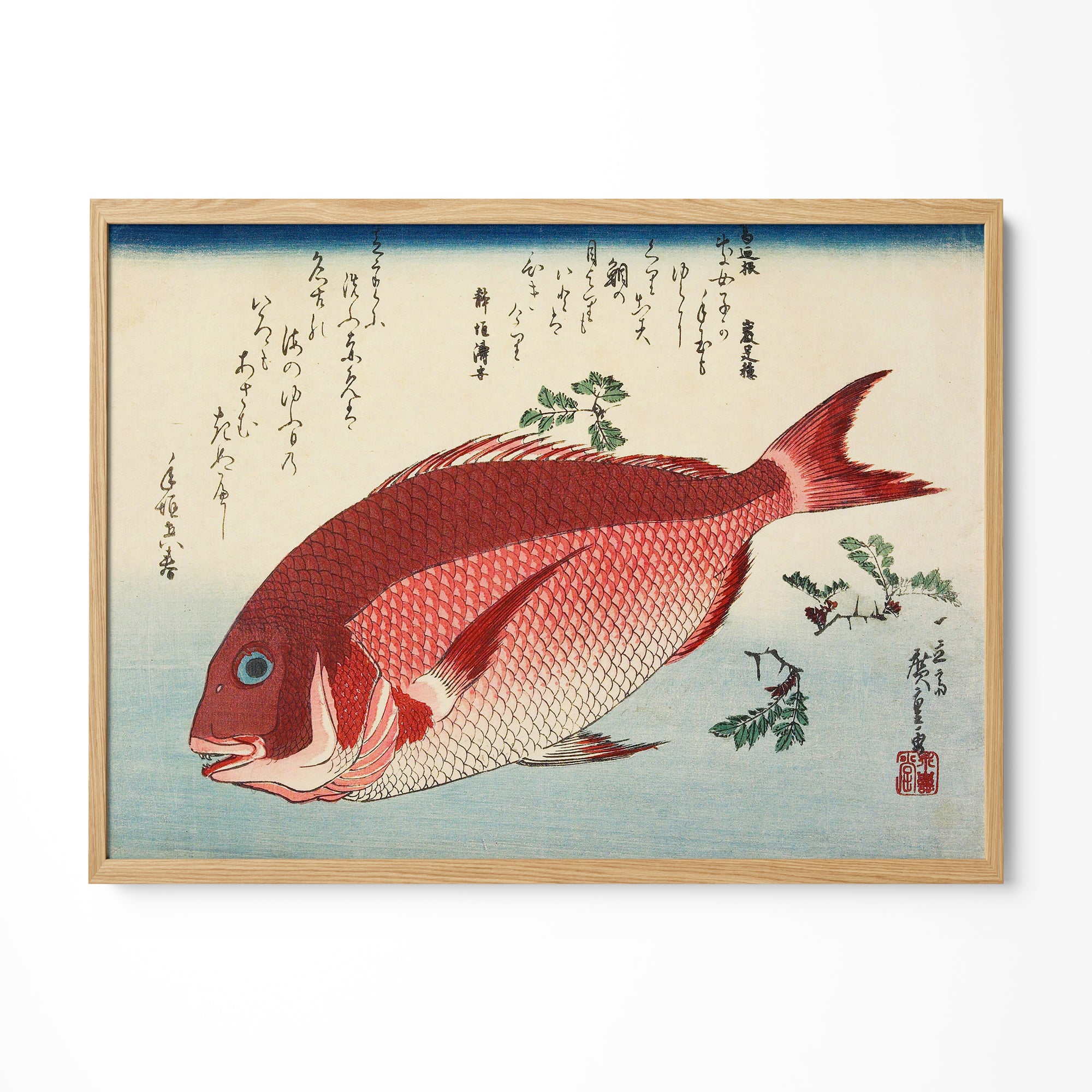 a painting of a fish on a white wall