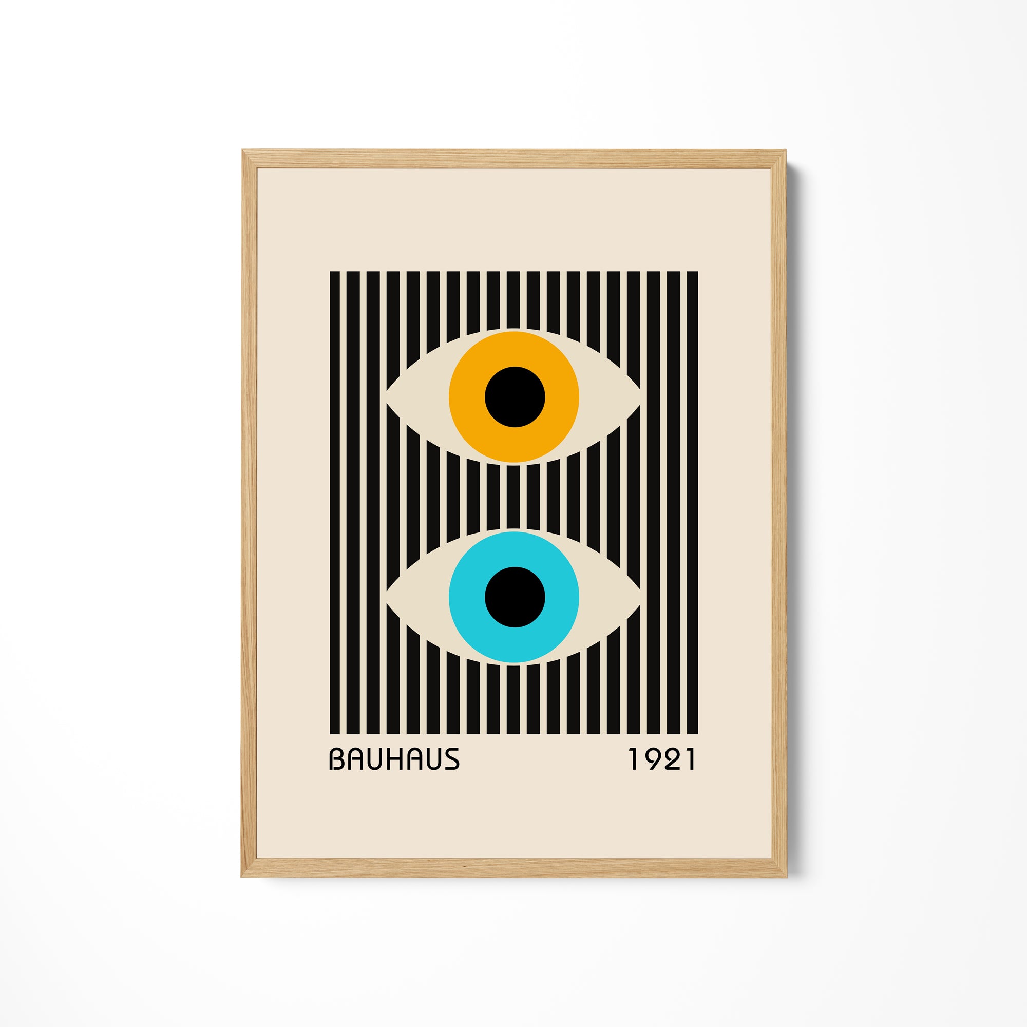 a picture of an eye on a wall