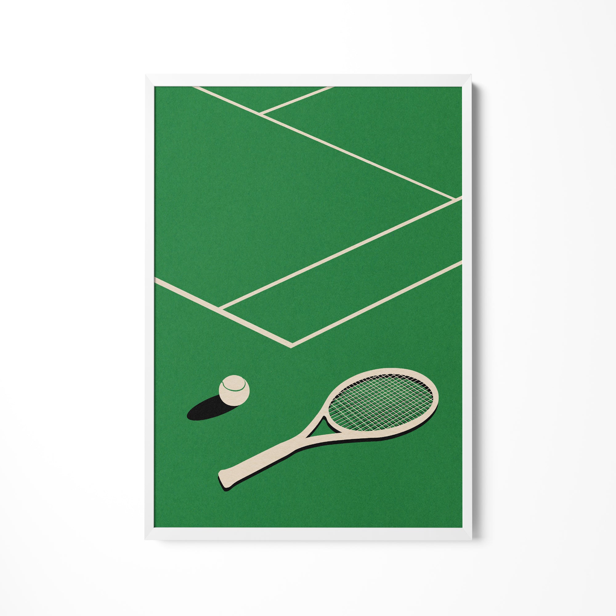 a picture of a tennis racket and ball