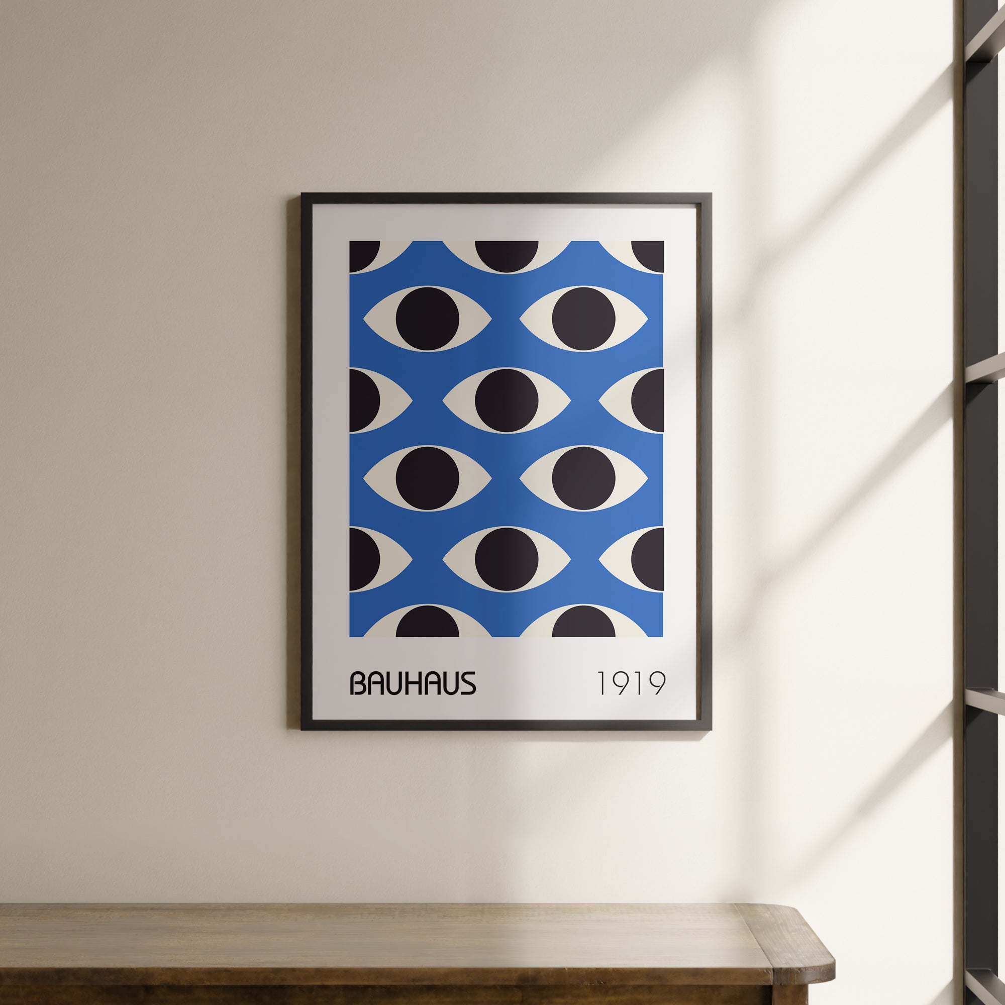 a picture hanging on the wall of a room