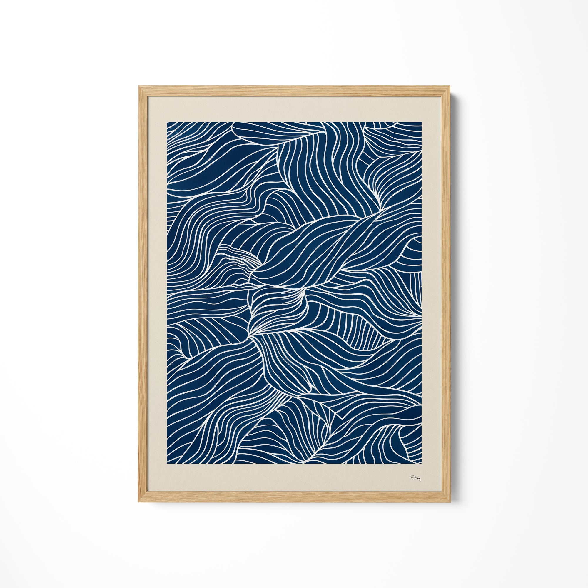 a picture of a blue and white pattern on a wall
