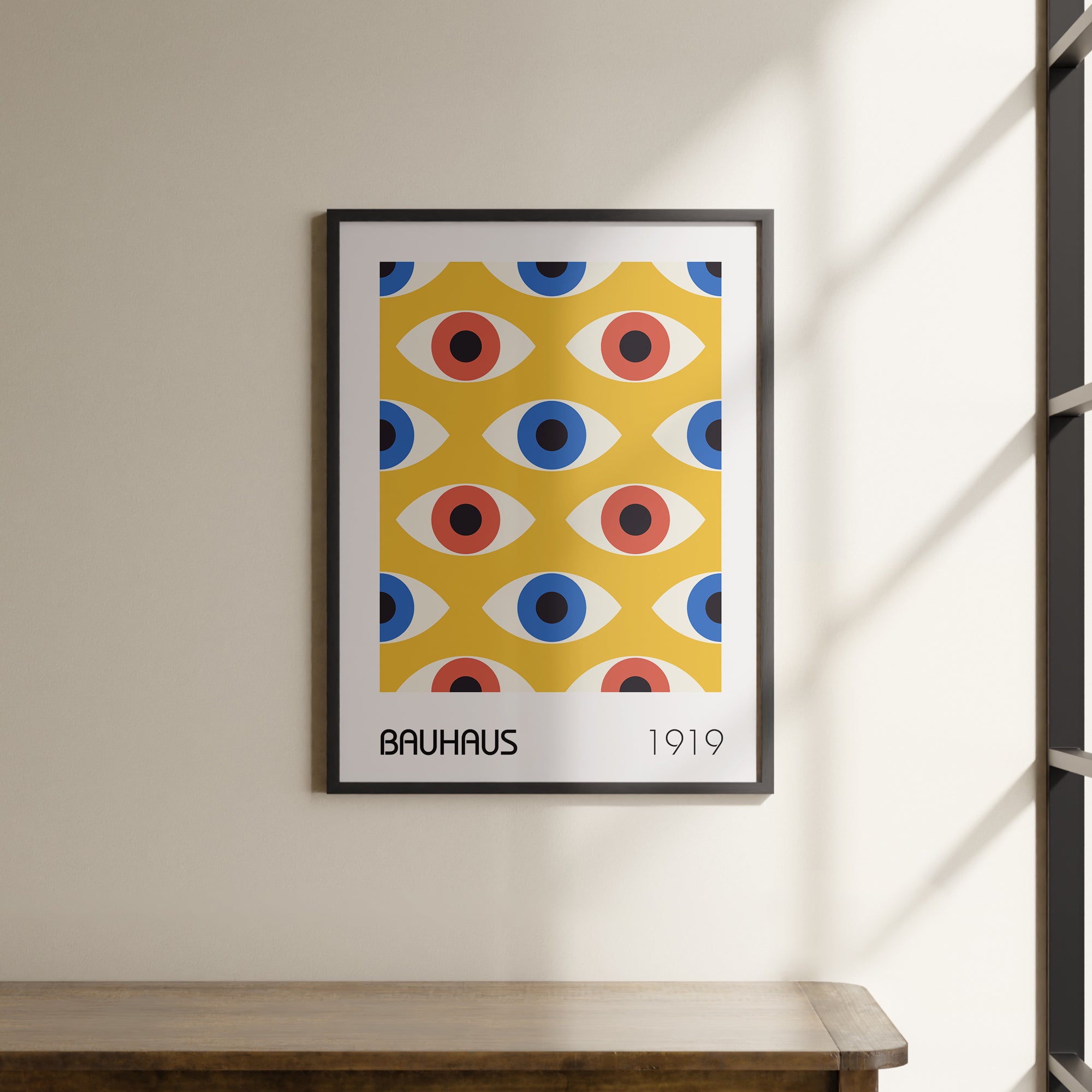 a picture hanging on the wall of a room