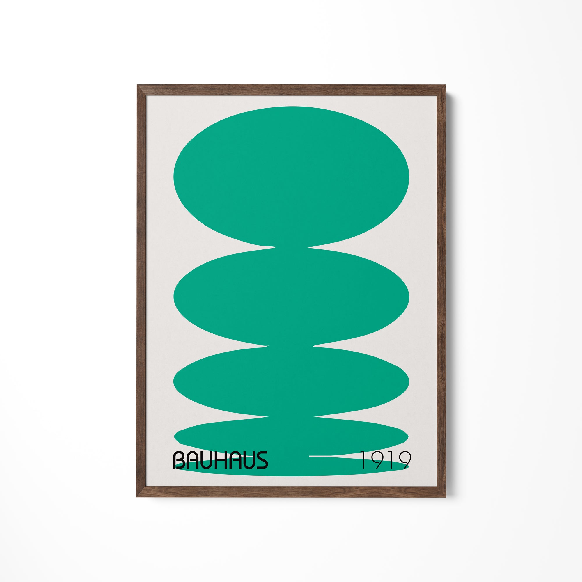 a picture of a green poster hanging on a wall