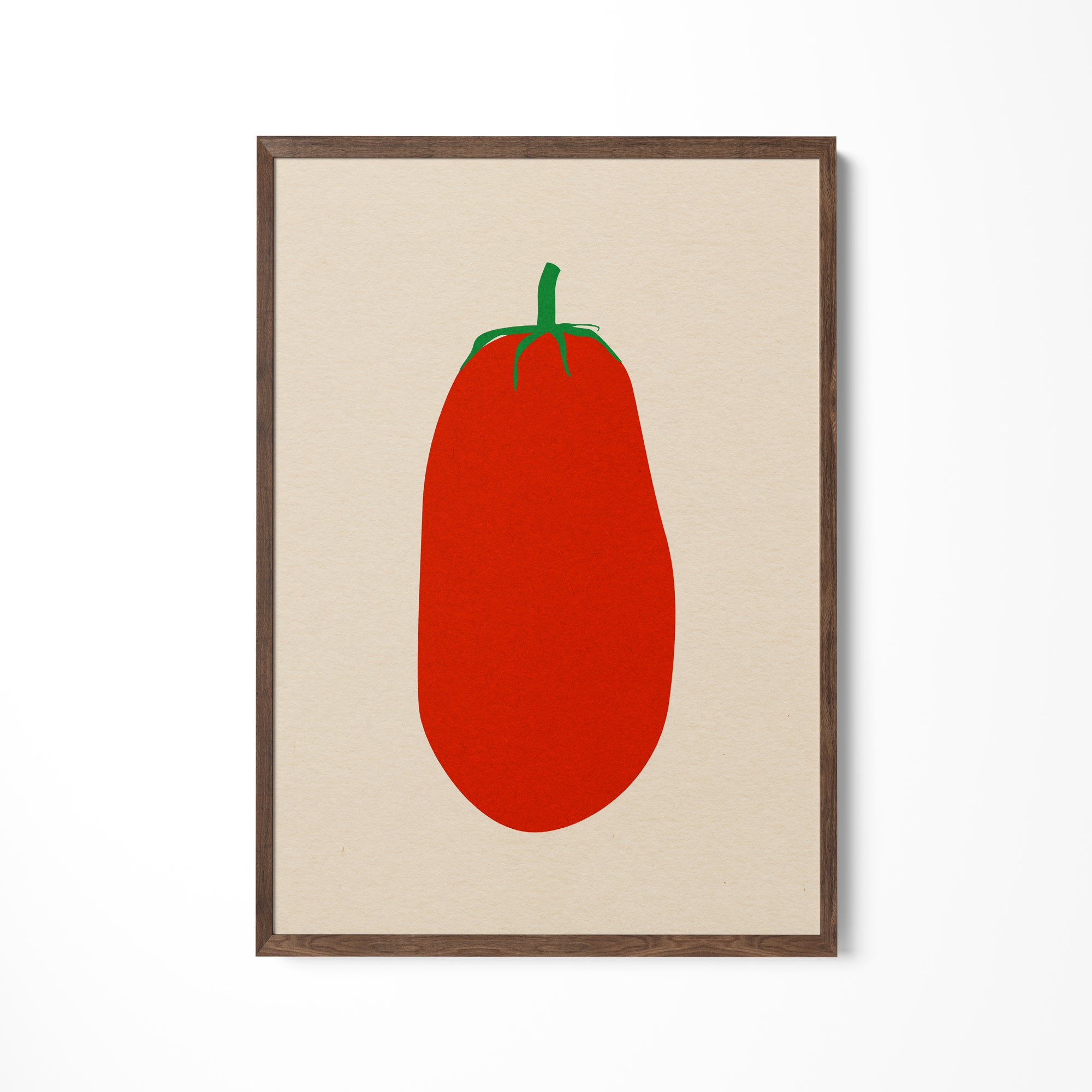 a picture of a red pepper on a white wall