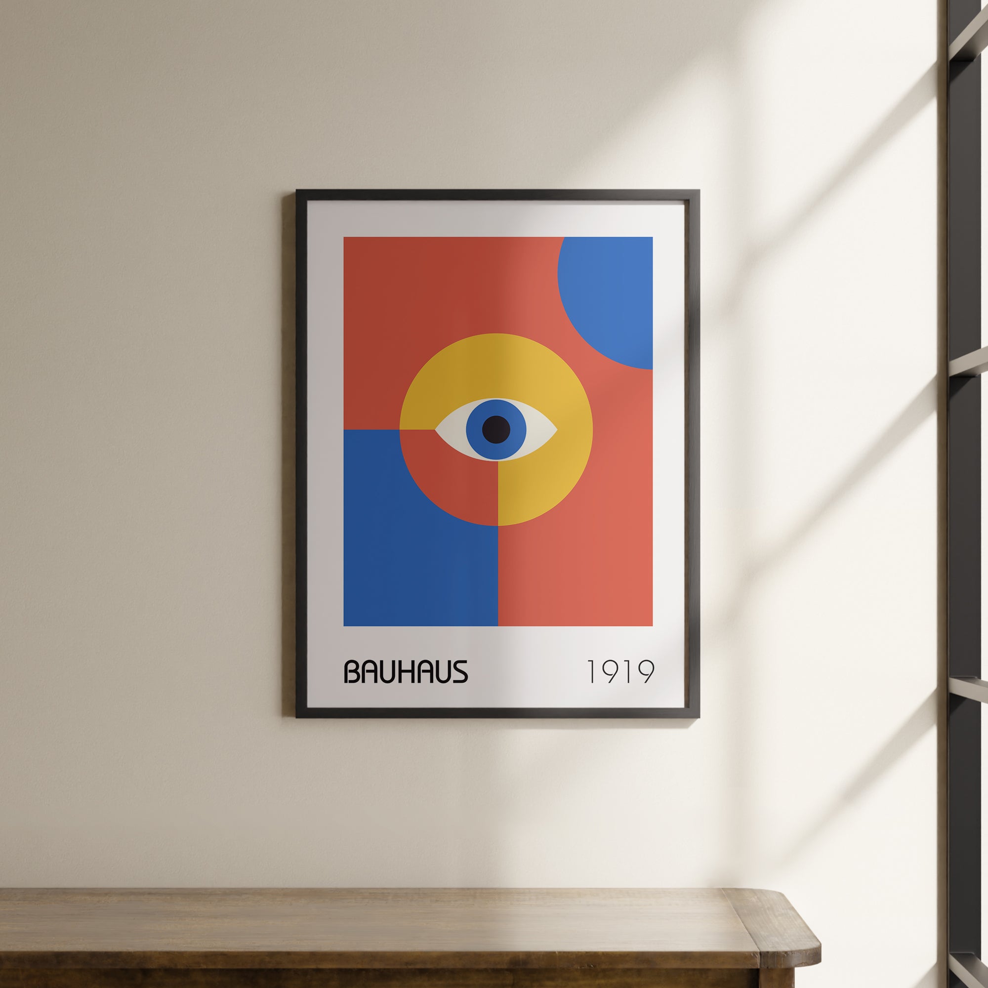 a picture hanging on the wall of a room