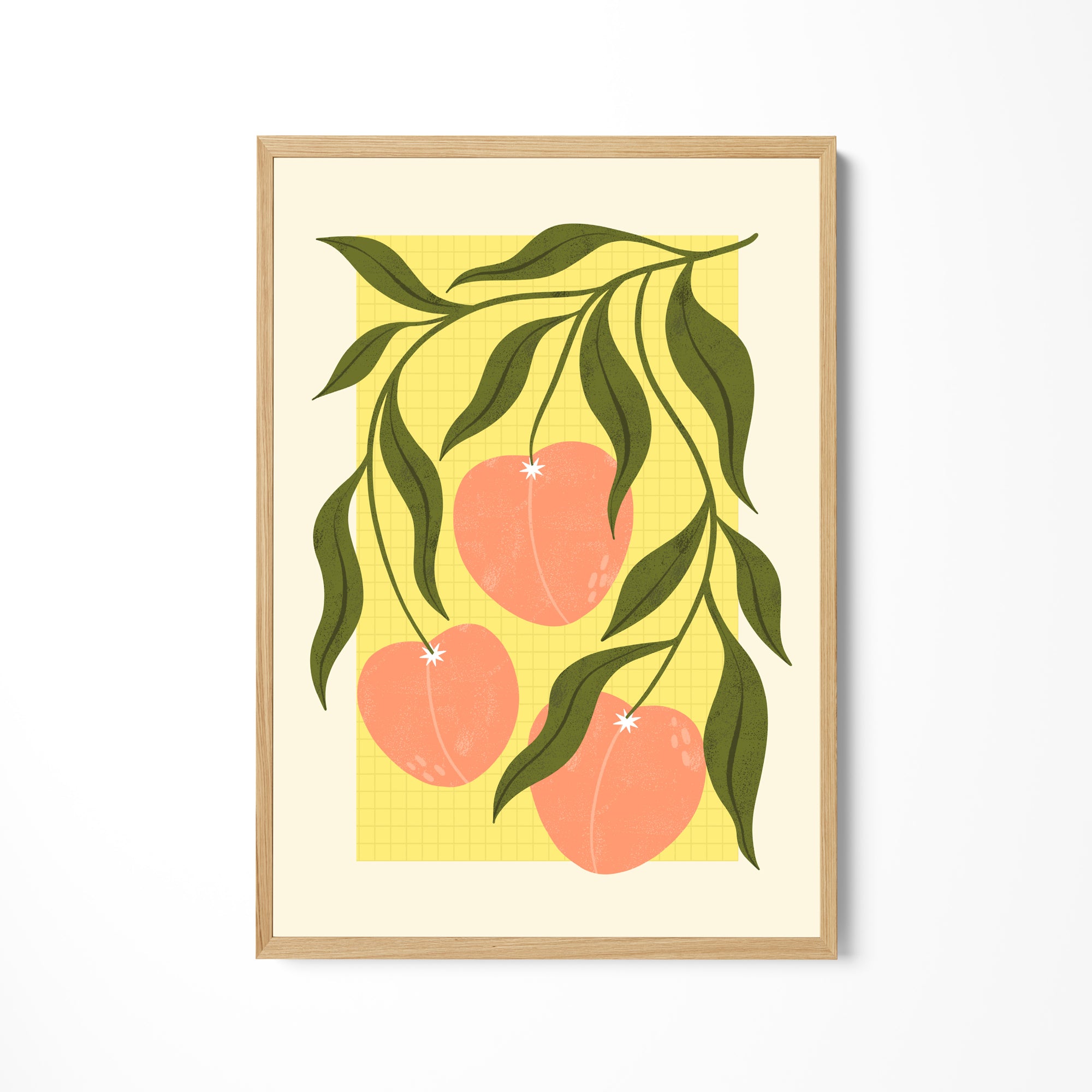 a picture of some fruit hanging on a wall