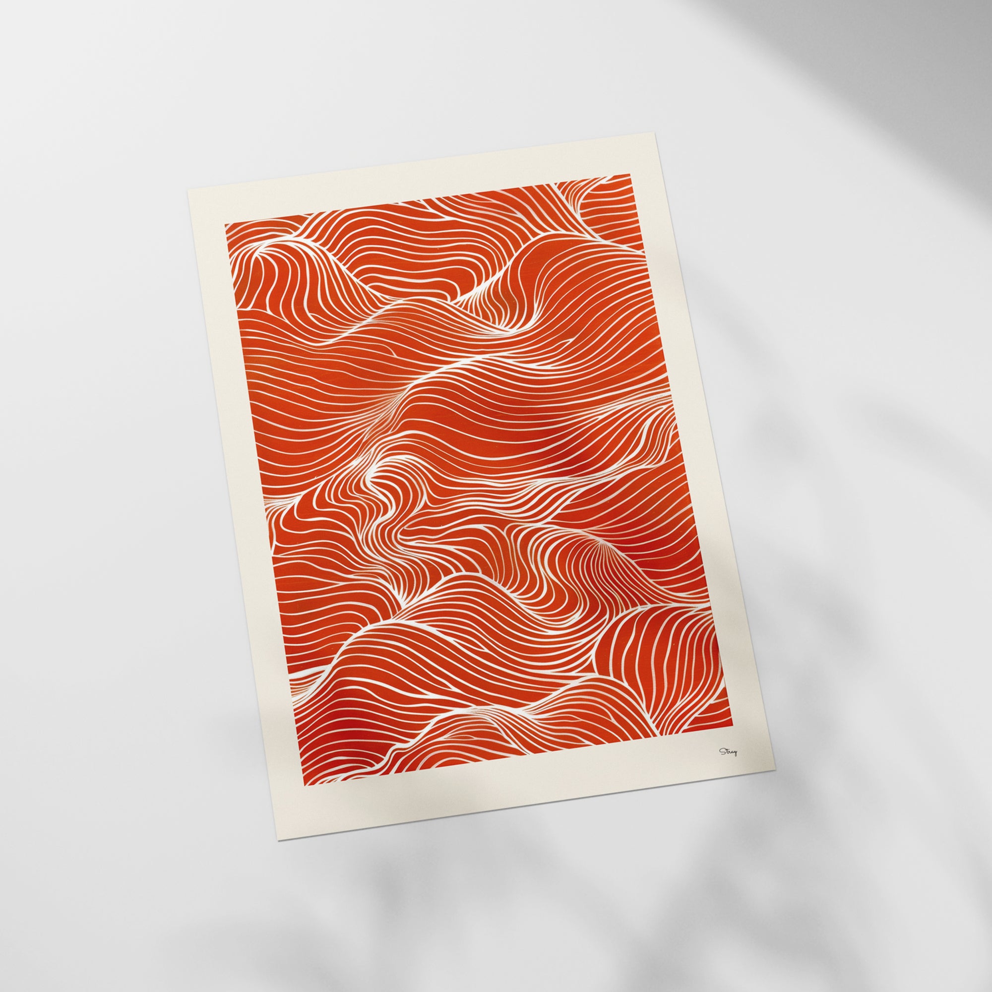 a picture of a red and white wave pattern