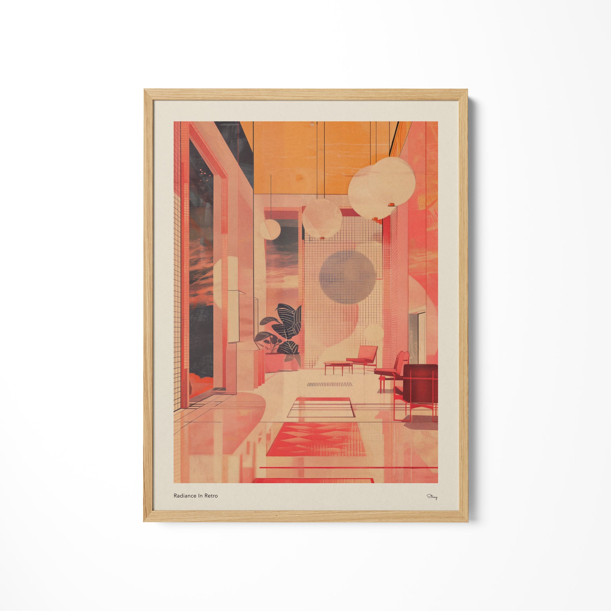 a picture of a living room with a painting on the wall