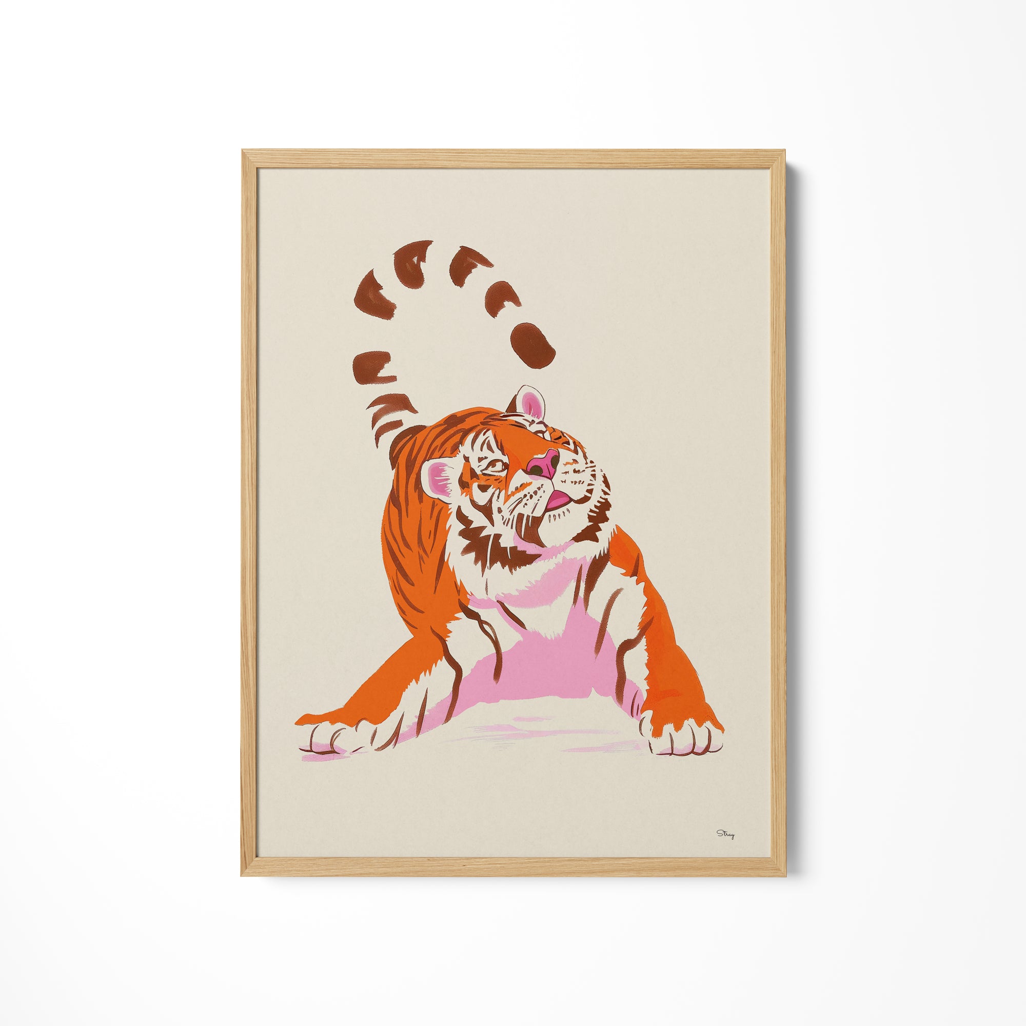 a picture of a tiger on a wall