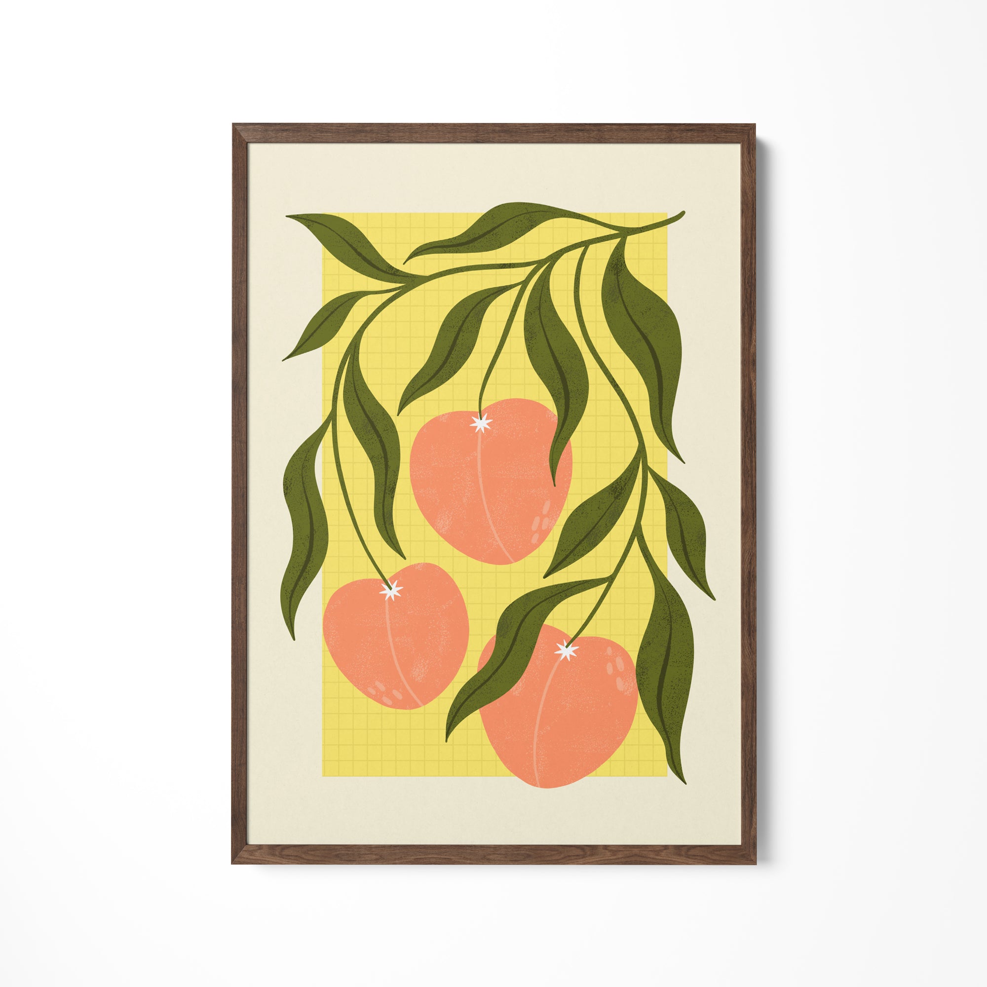 a picture of some fruit hanging on a wall
