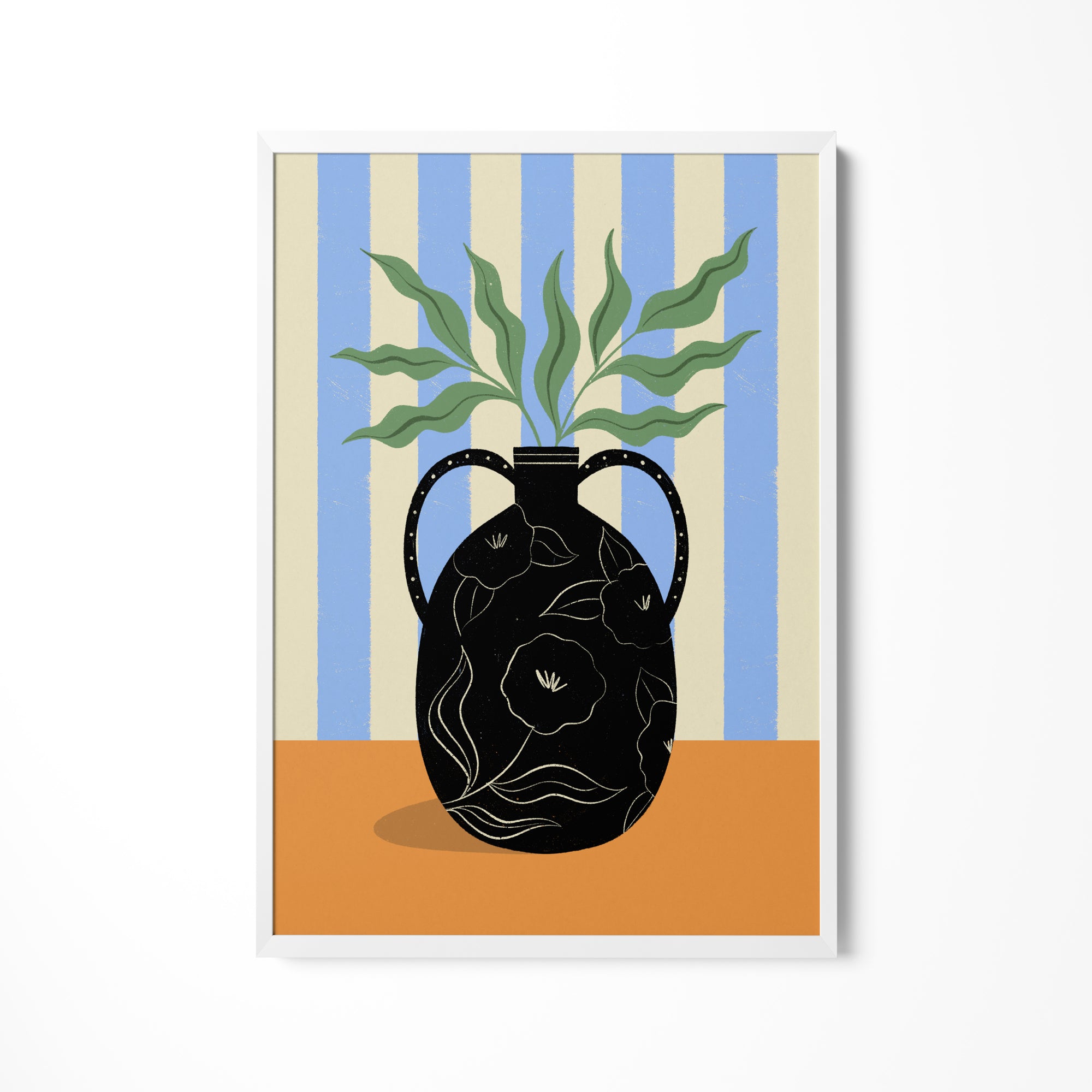 a picture of a vase with a plant in it