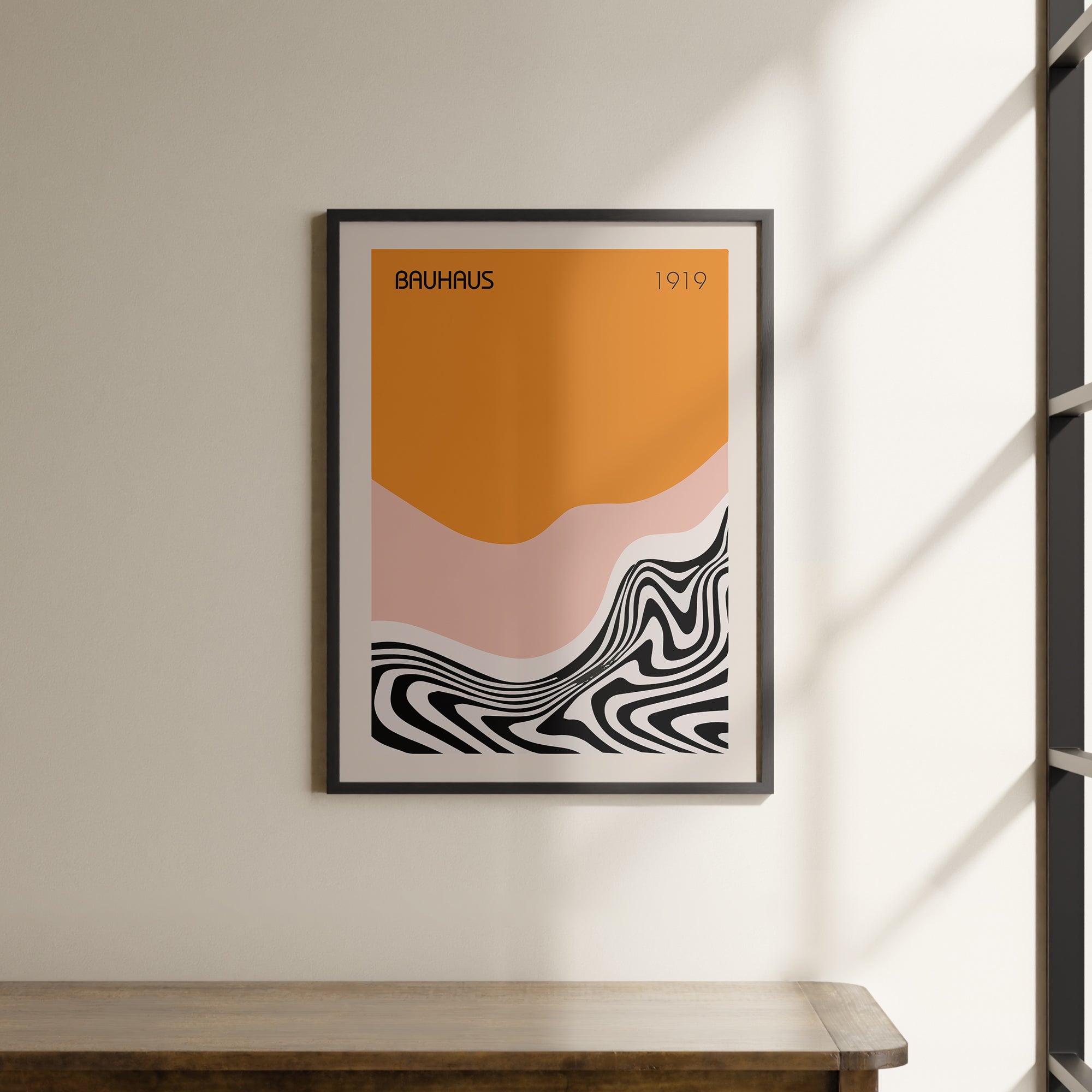 a picture hanging on the wall of a room