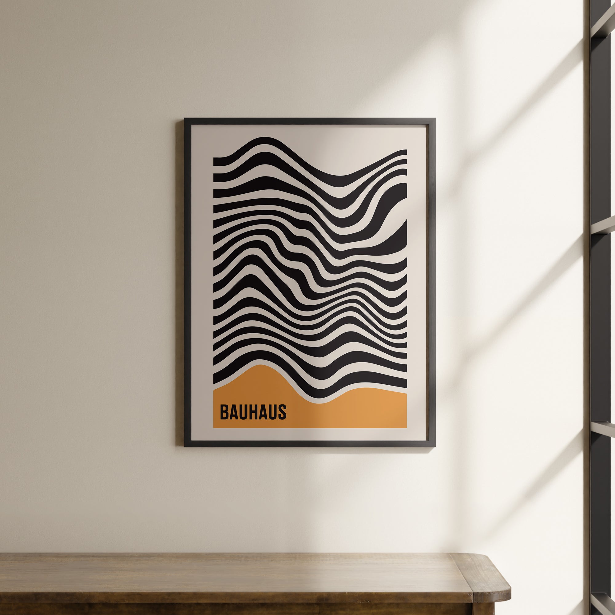 a picture hanging on the wall of a room