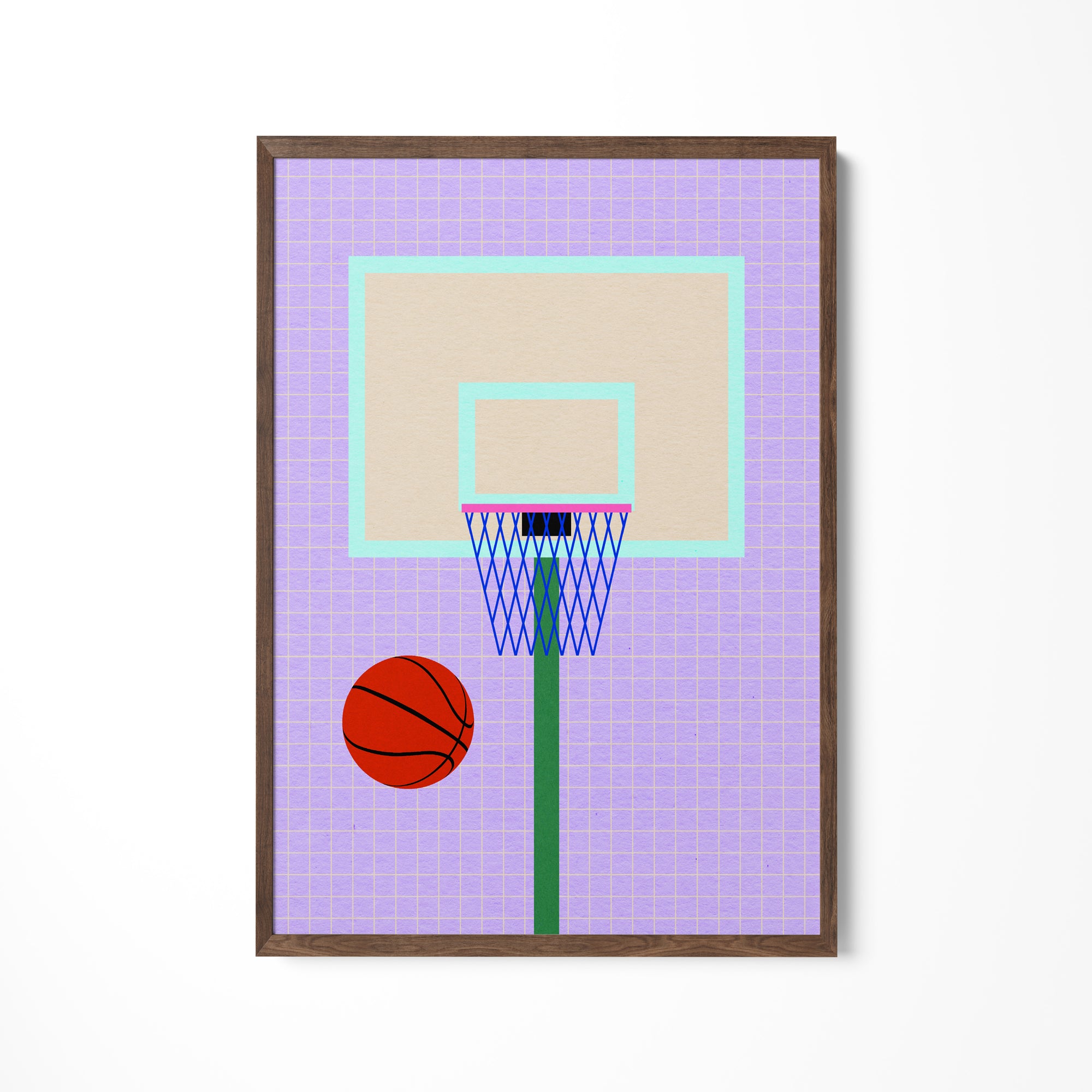a picture of a basketball going through a hoop
