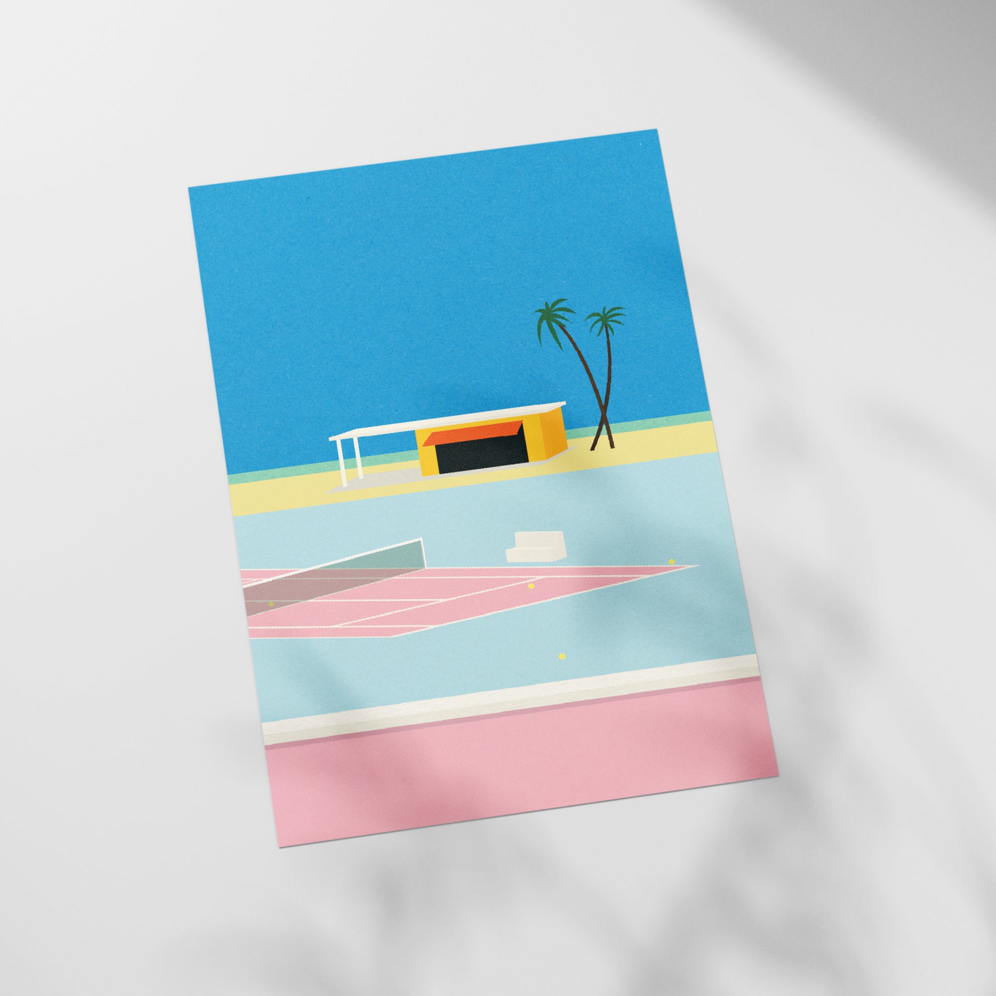 a piece of paper with a picture of a beach