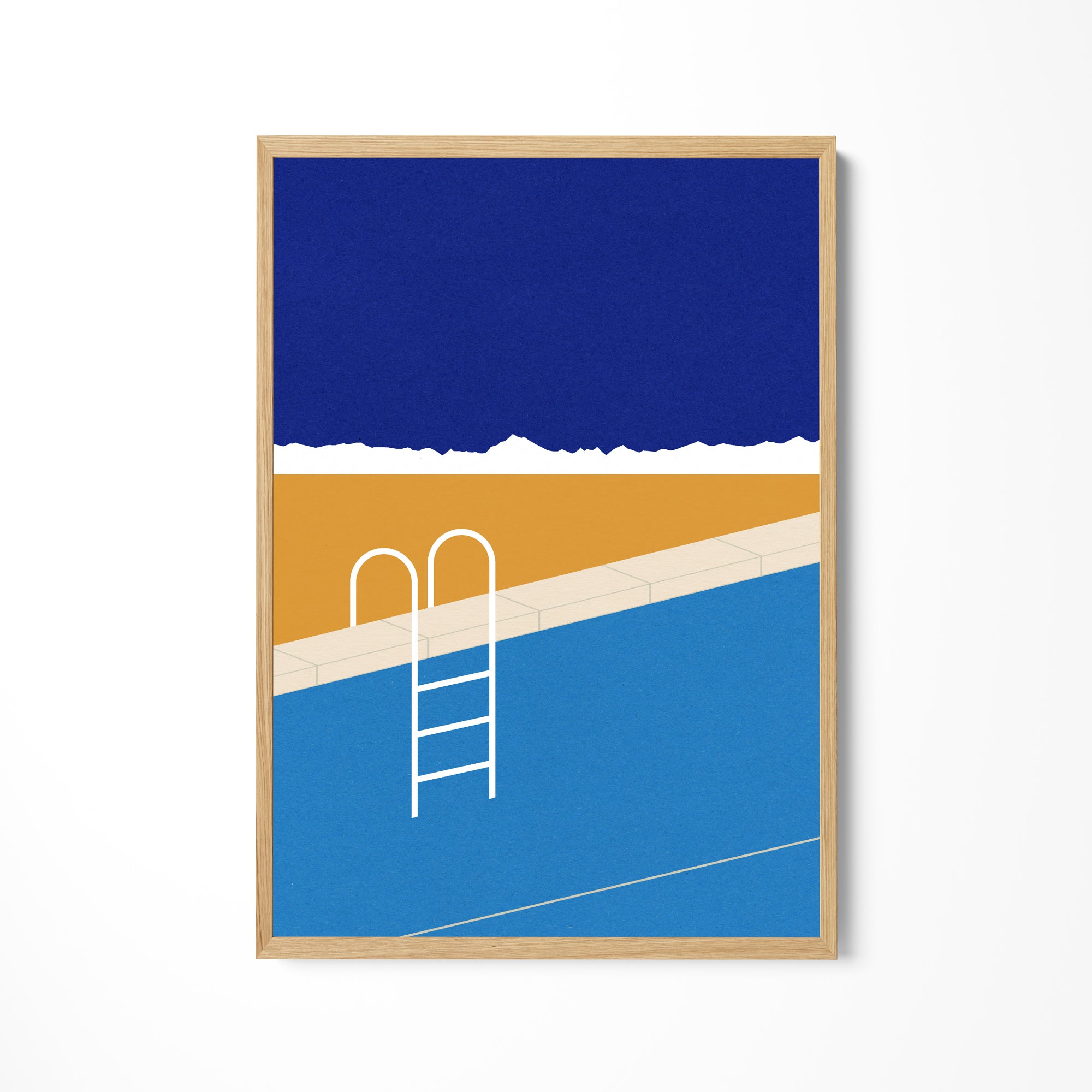 a poster of a pool with a ladder
