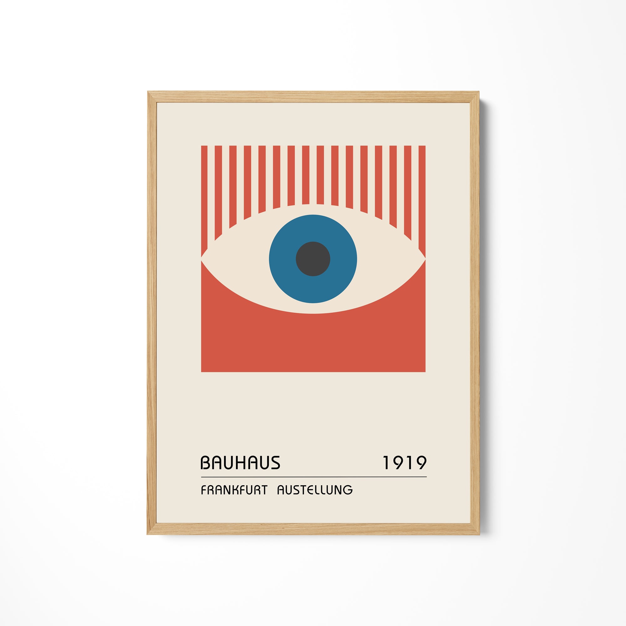 a poster with a blue eye on it