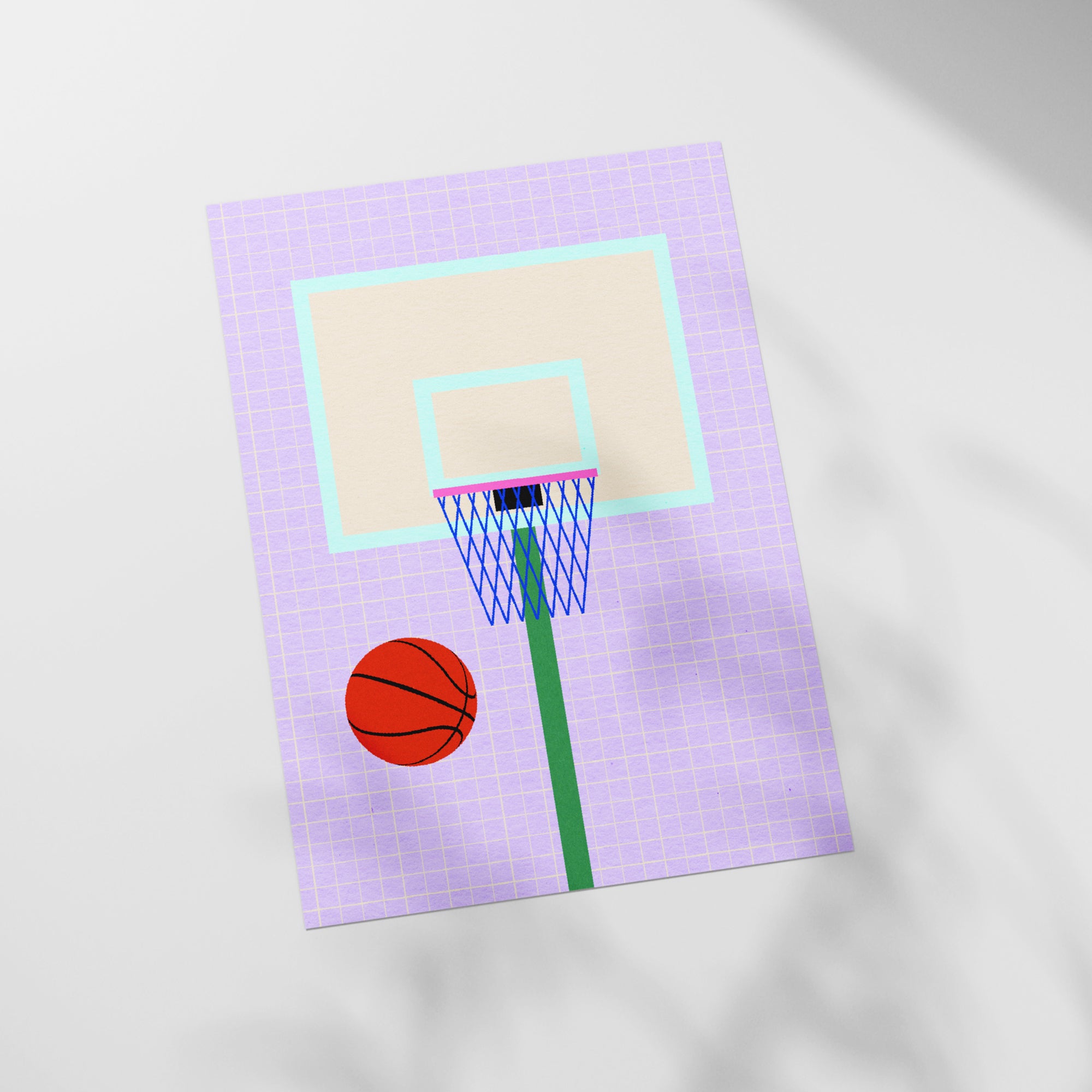 a picture of a basketball going through a hoop