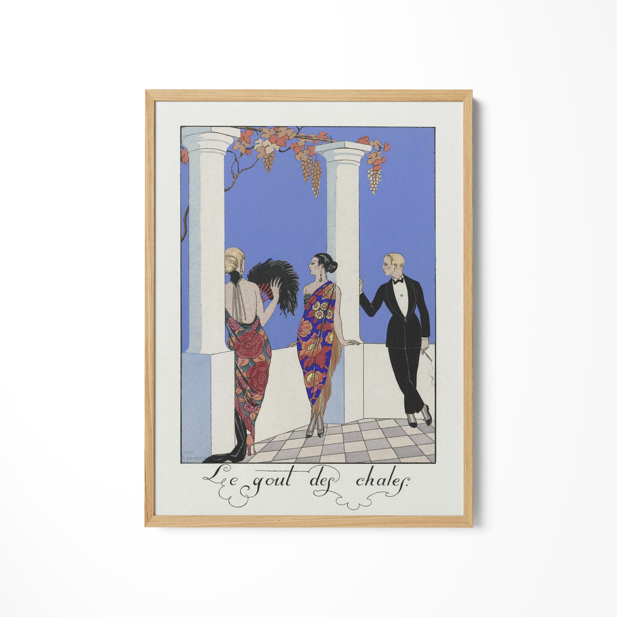 a painting of three women in evening dresses
