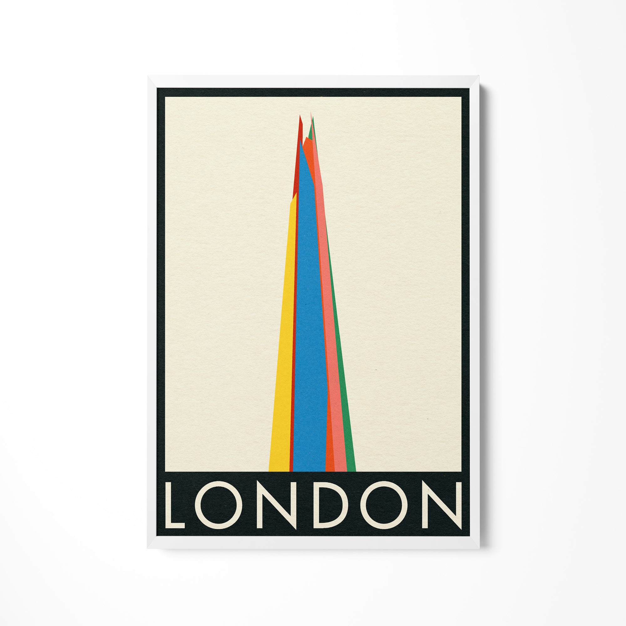 a picture of a tall building with a rainbow on it