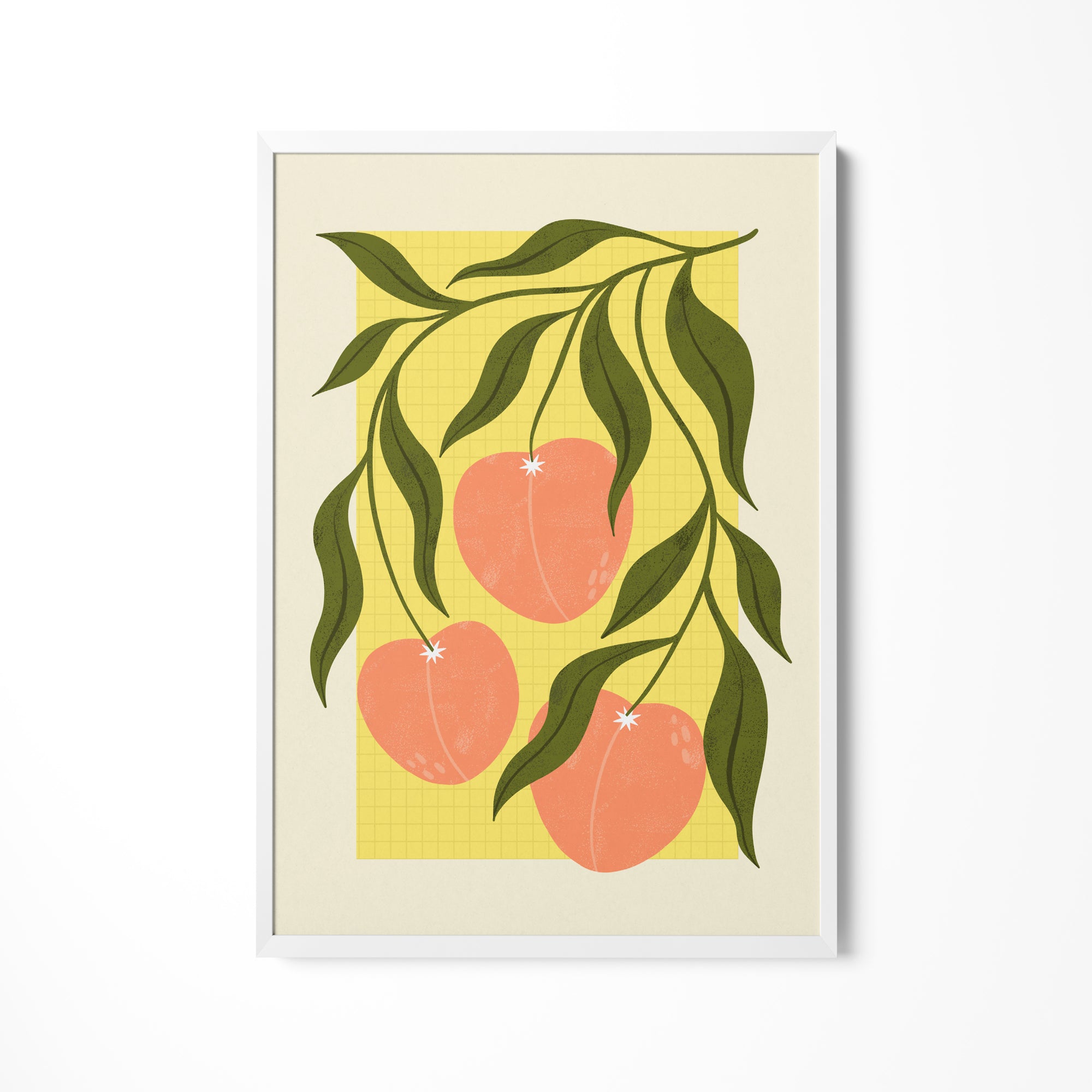 a picture of some fruit hanging on a wall
