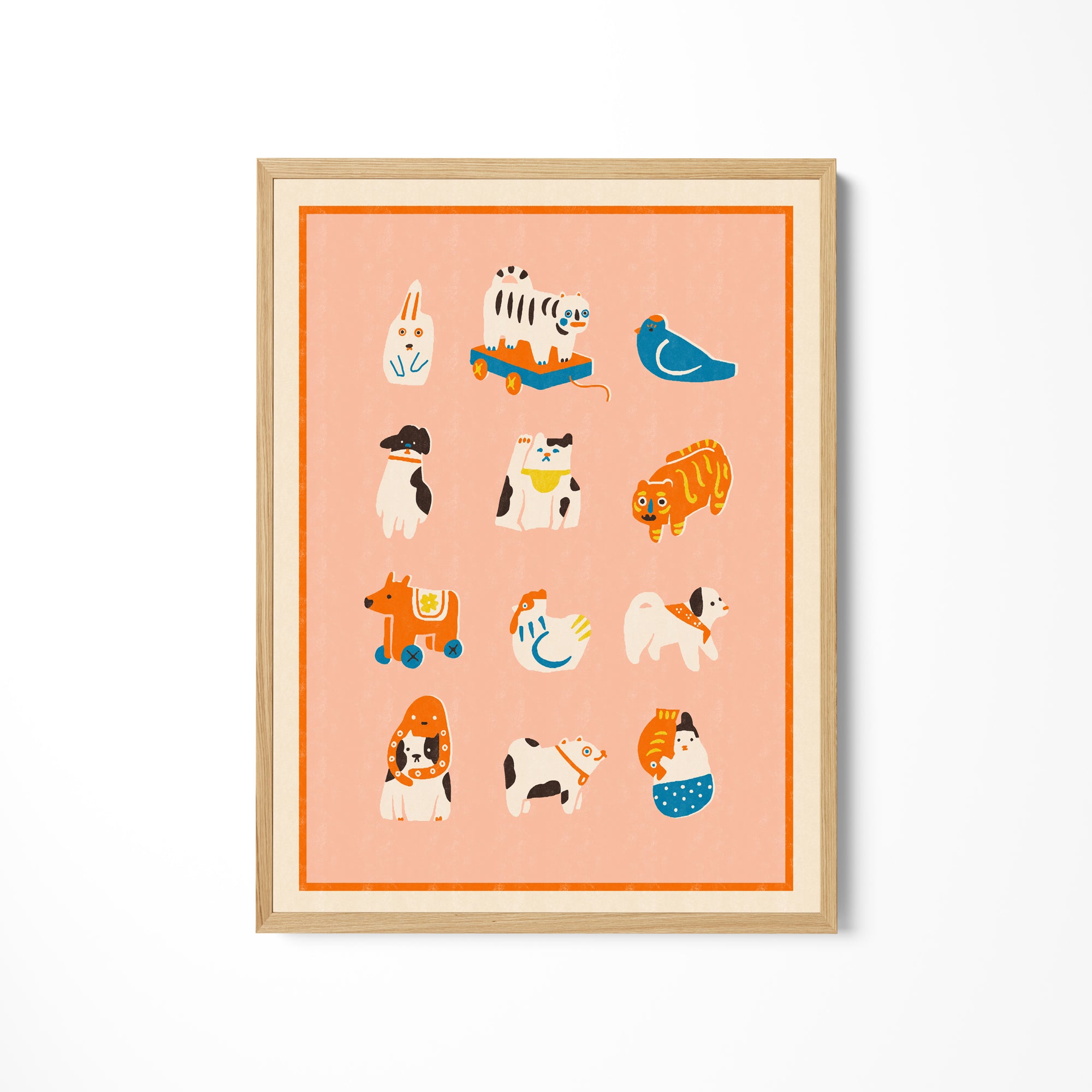 a picture of a picture of animals on a wall