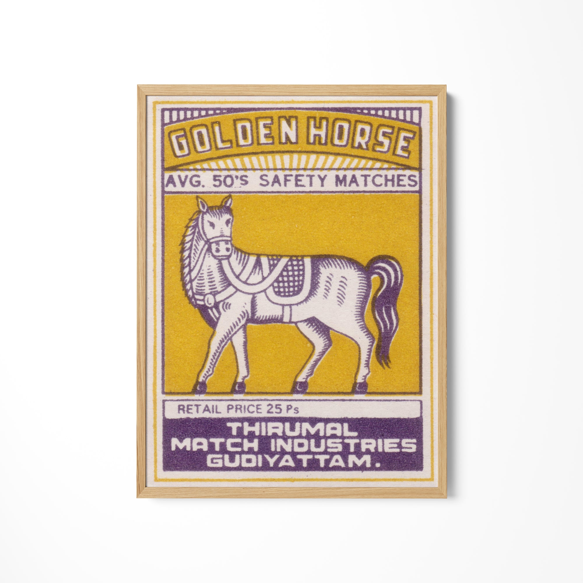 a match card with a picture of a horse