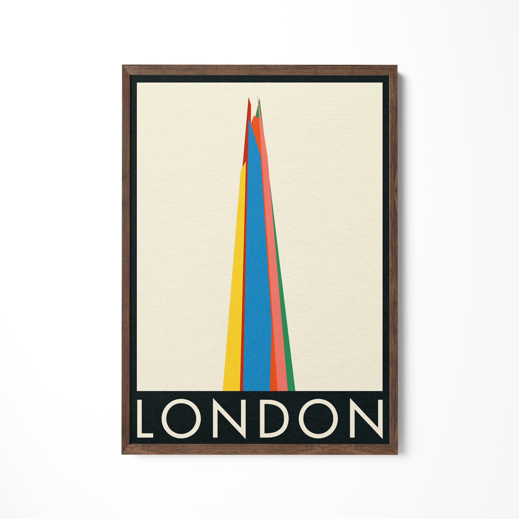 a picture of a tall building with a rainbow on it