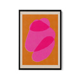 a picture of a pink object on an orange background
