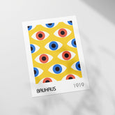 a close up of a piece of paper with an eye pattern