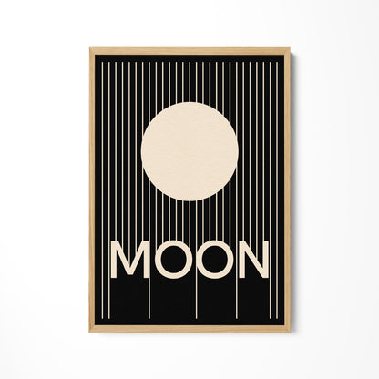 a black and white picture with the word moon on it