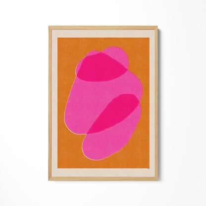 a picture of a pink object on an orange background