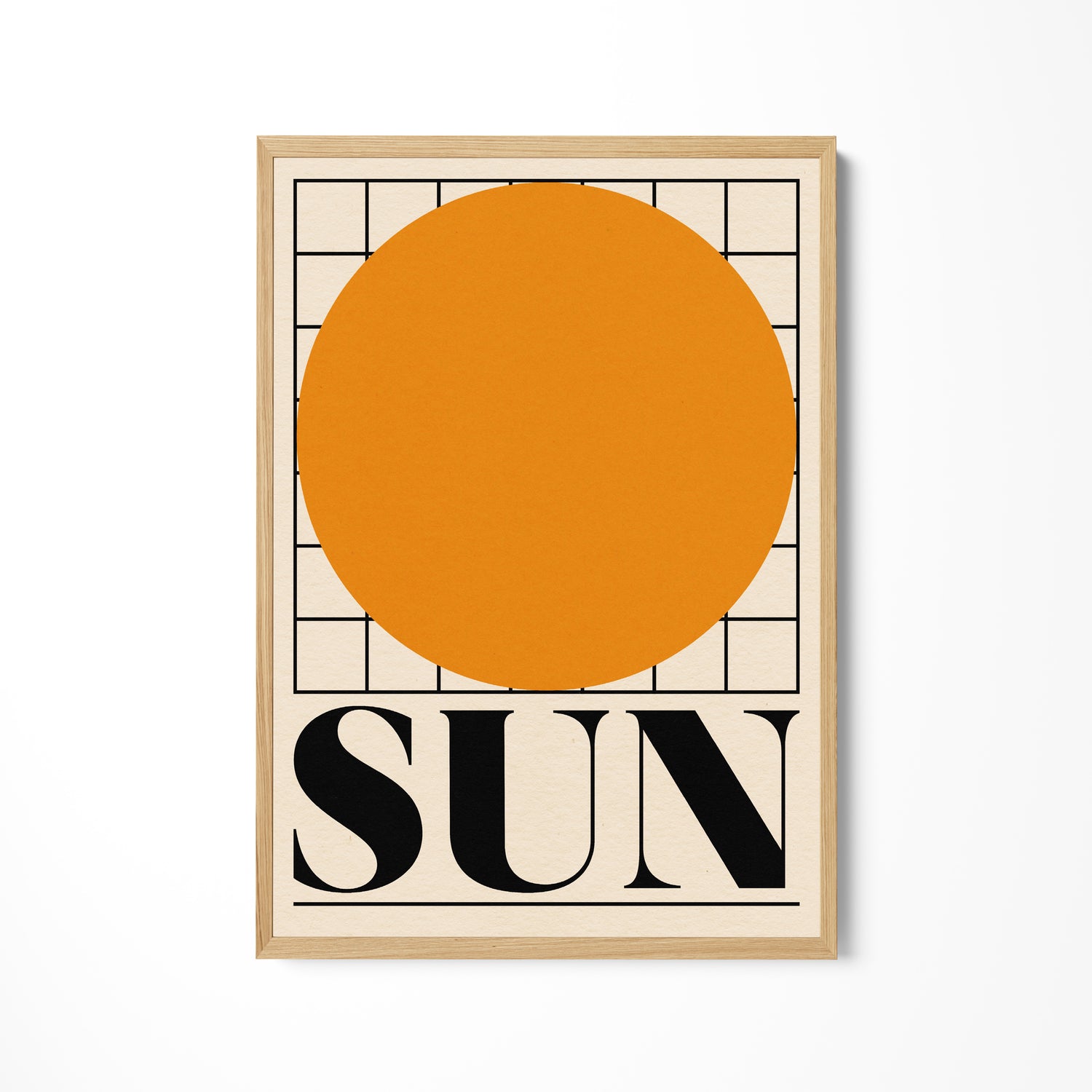 a picture of a sun on a white wall